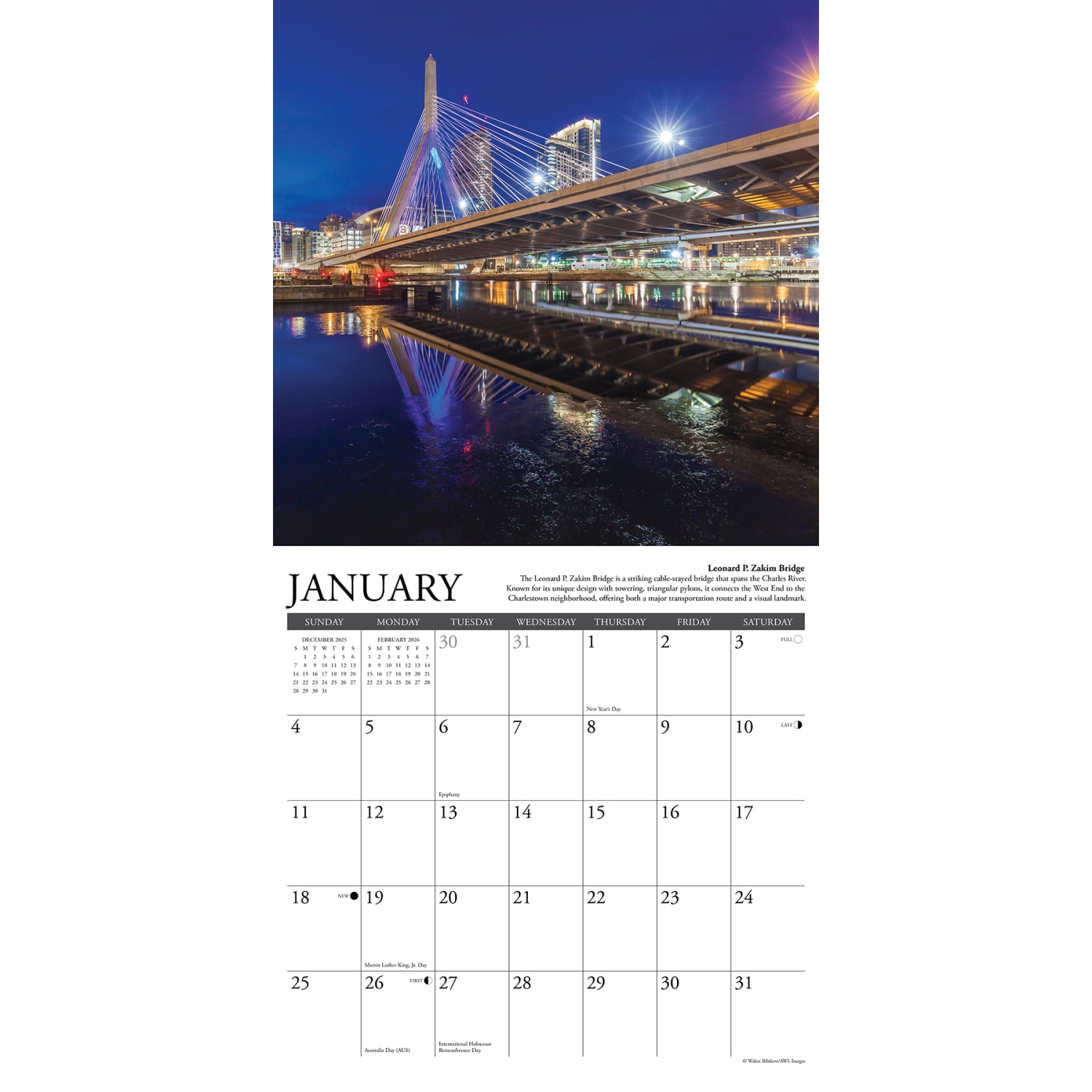 2026 Willow Creek Press Art & Design Monthly Wall Calendar, 12in x 12in, Boston, January To December, 50330 - Image 3