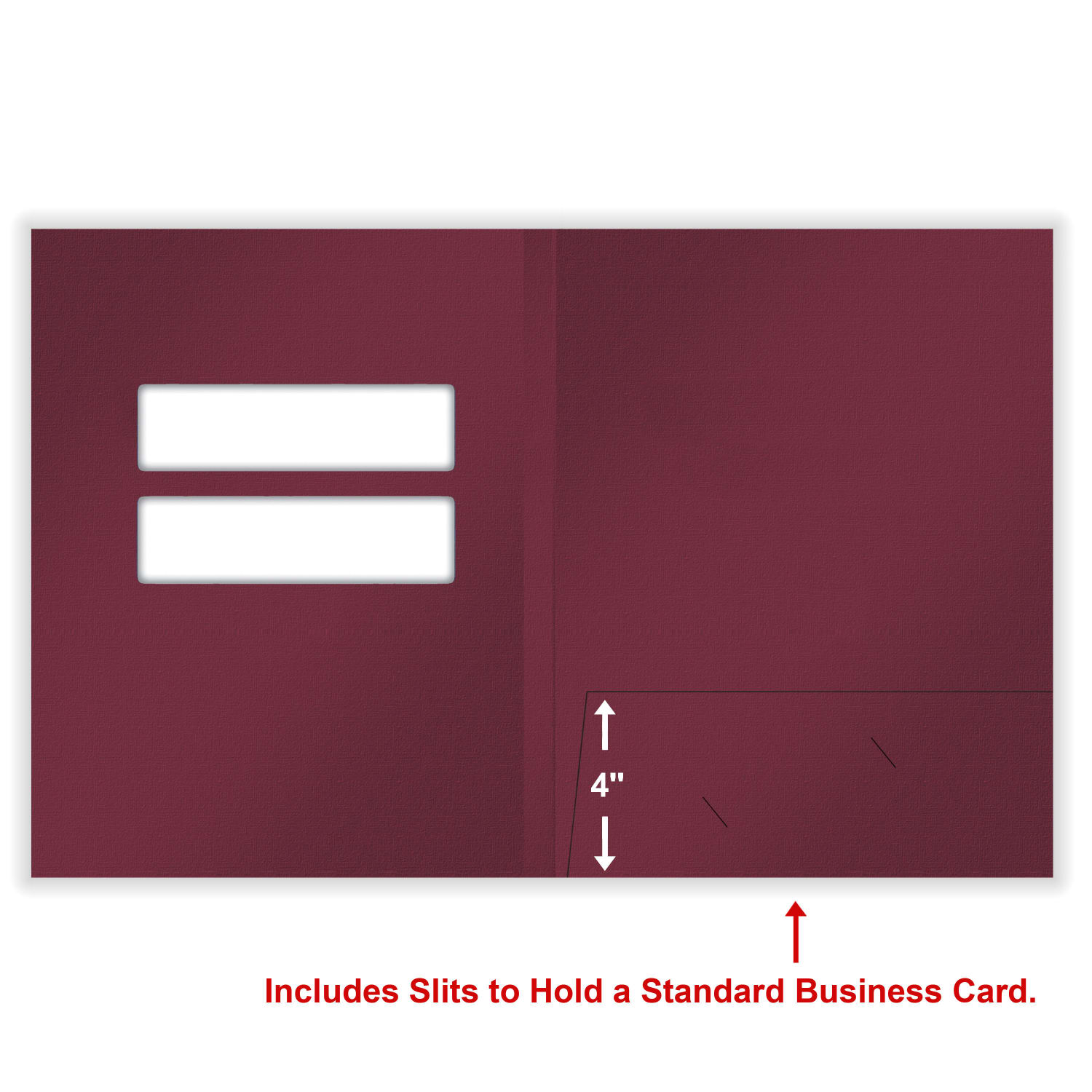 ComplyRight Tax Presentation Folder, Double Windows, 1/2in Spine, Single Pocket, Burgundy, 8-3/4in x 11-1/4in, Pack of 50 - Image 5