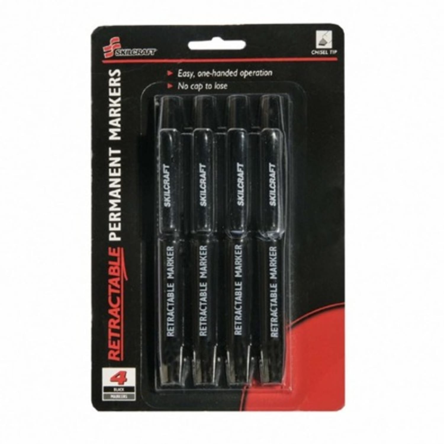 Retractable Markers, Chisel Tip, Black (AbilityOne 7520-01-555-0297) - Image 4