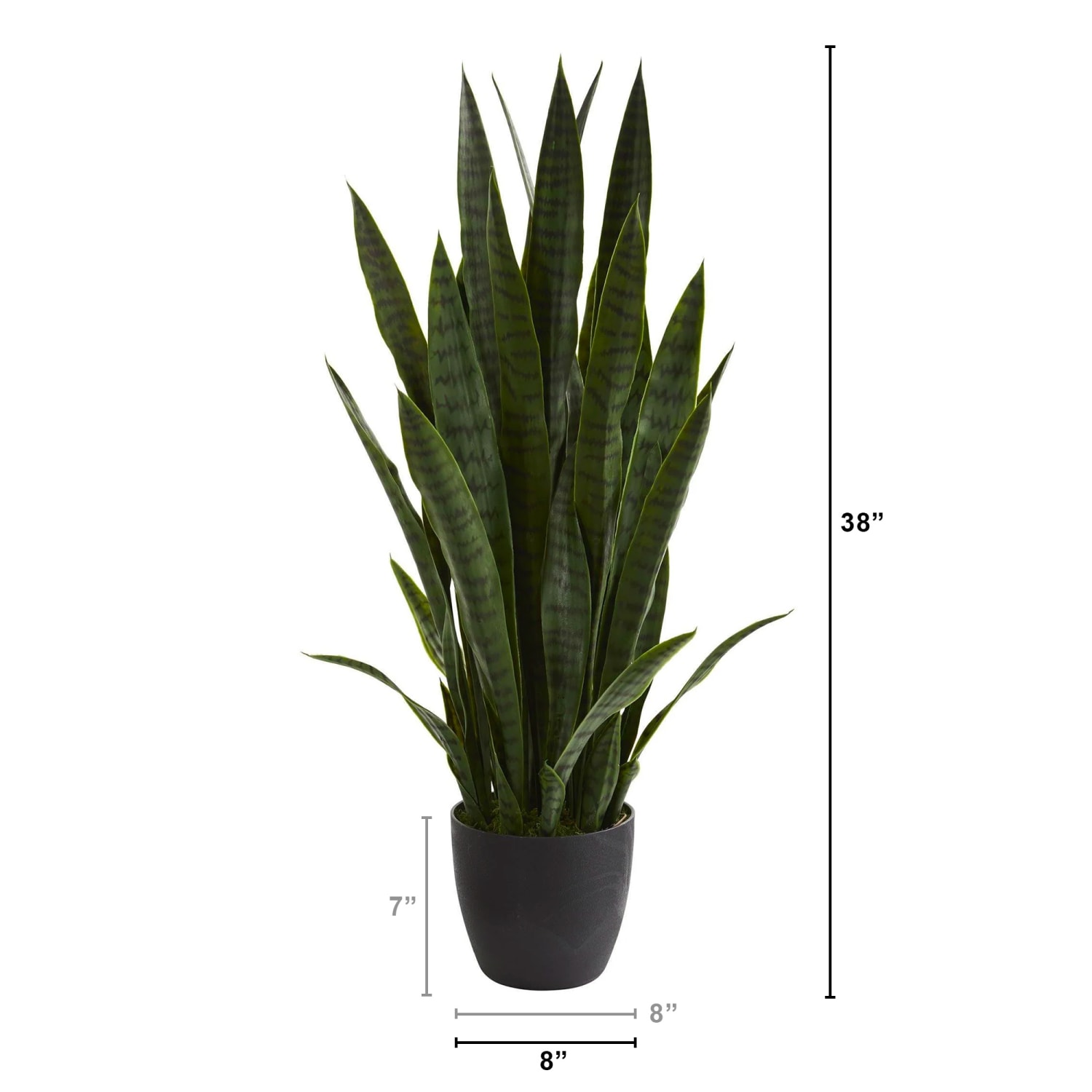 Nearly Natural Sansevieria 38in Artificial Plant With Pot, Green/Black - Image 3