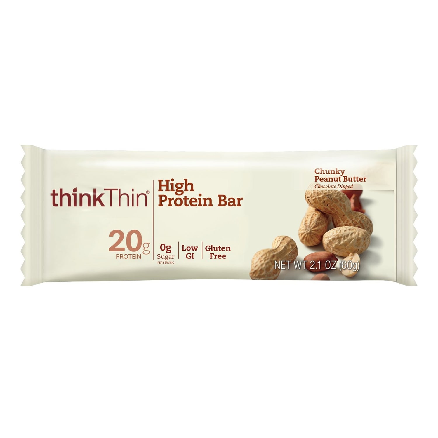 thinkThin High Protein Bars Chunky Peanut Butter, 2.1 oz, 10 Count - Image 3