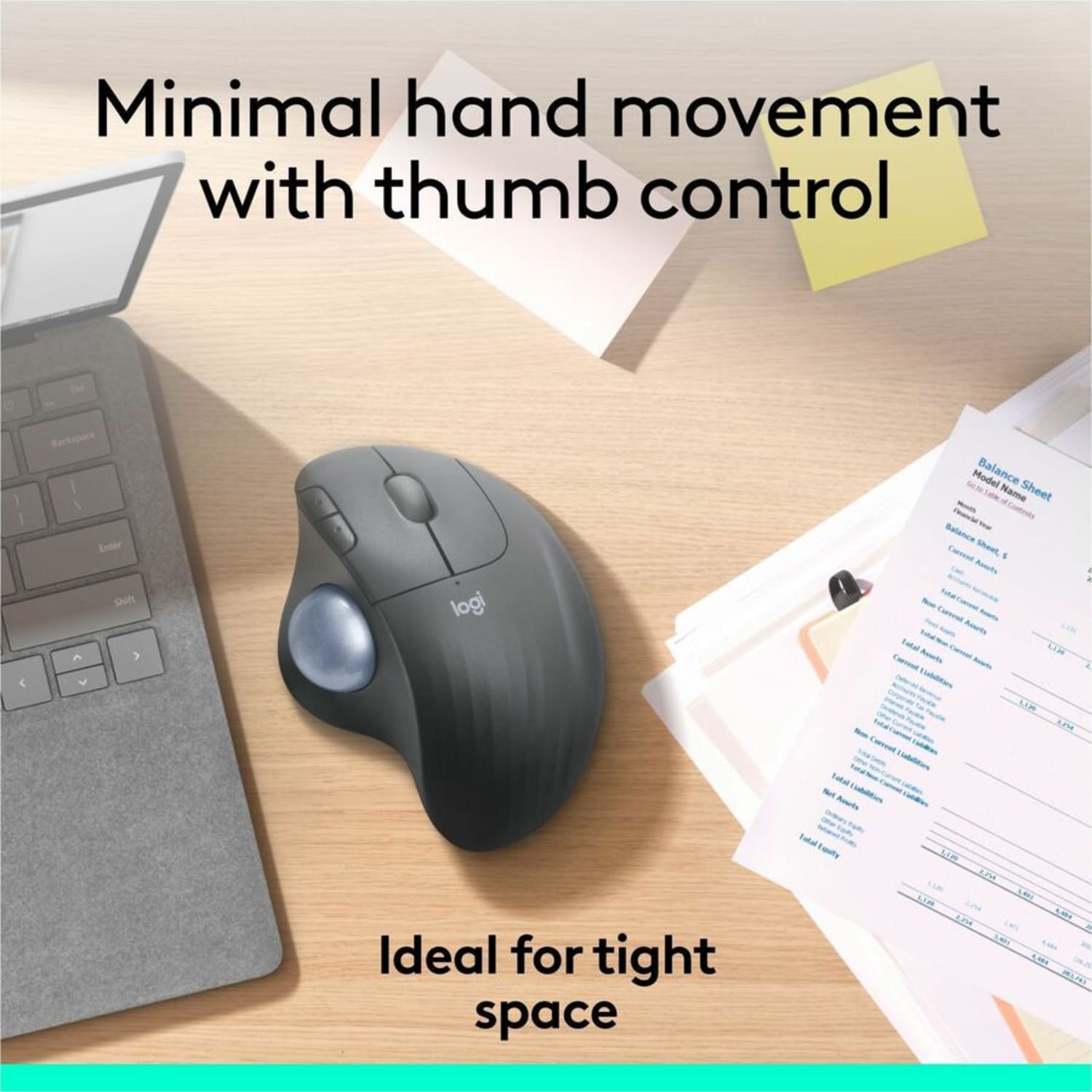 Logitech ERGO M575 Wireless Trackball Mouse for Business - Ergonomic Design, Logi Bolt, Bluetooth, Graphite - 910006197 - Image 4