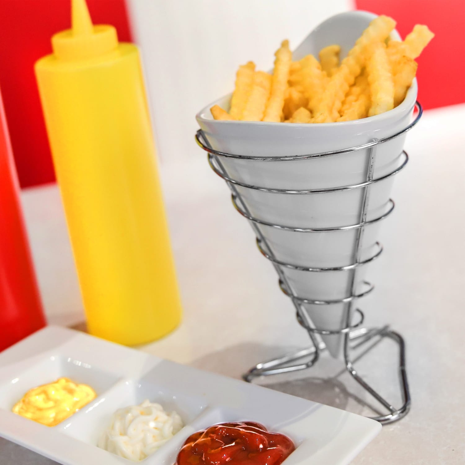 Gibson Elite Gracious Dining French Fry Bucket, 8inH x 7-3/4inW x 5inD, White - Image 3