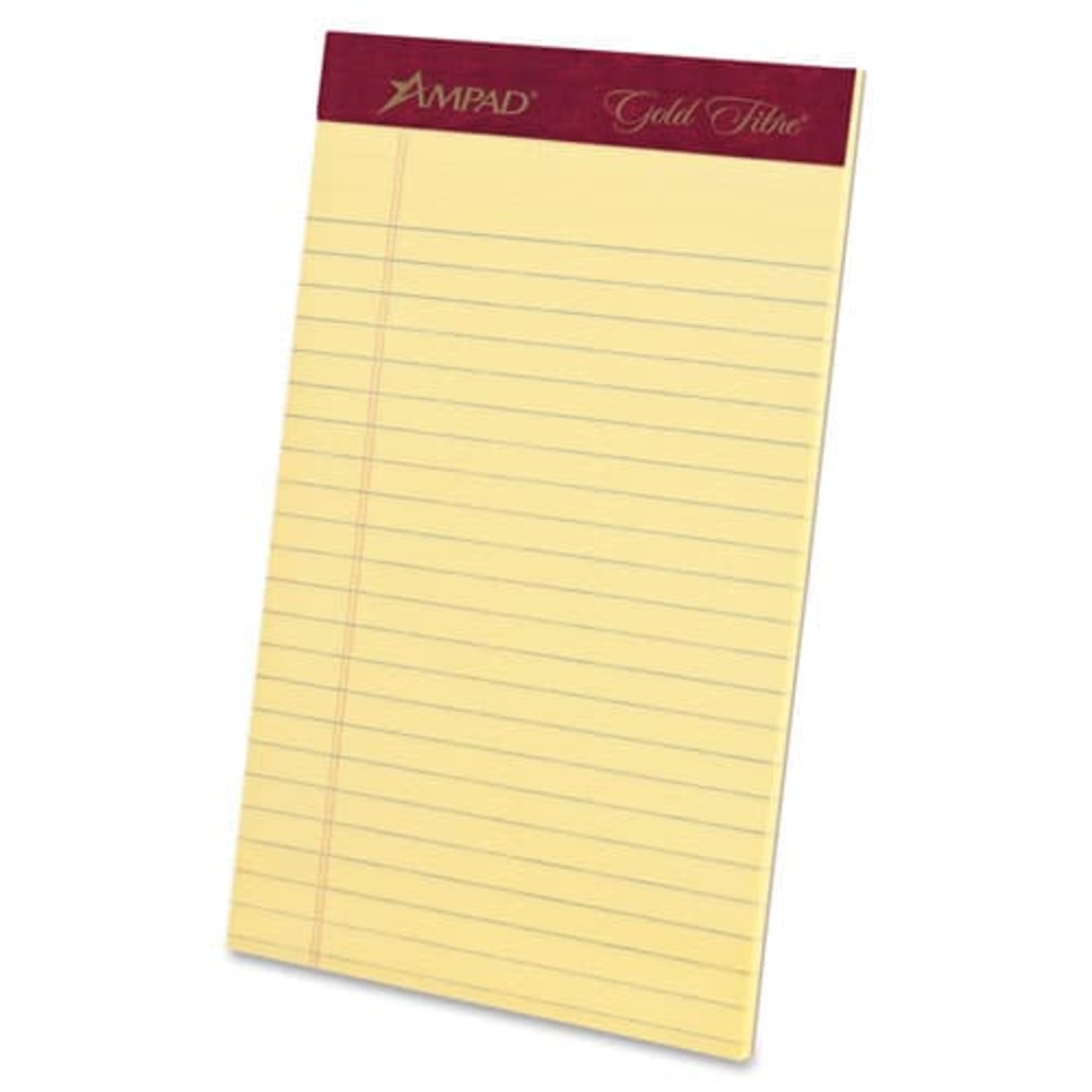 Ampad Gold Fibre Premium Jr. Legal Writing Pads - 50 Sheets - Watermark - Stapled/Glued - 0.28in Ruled - 20004