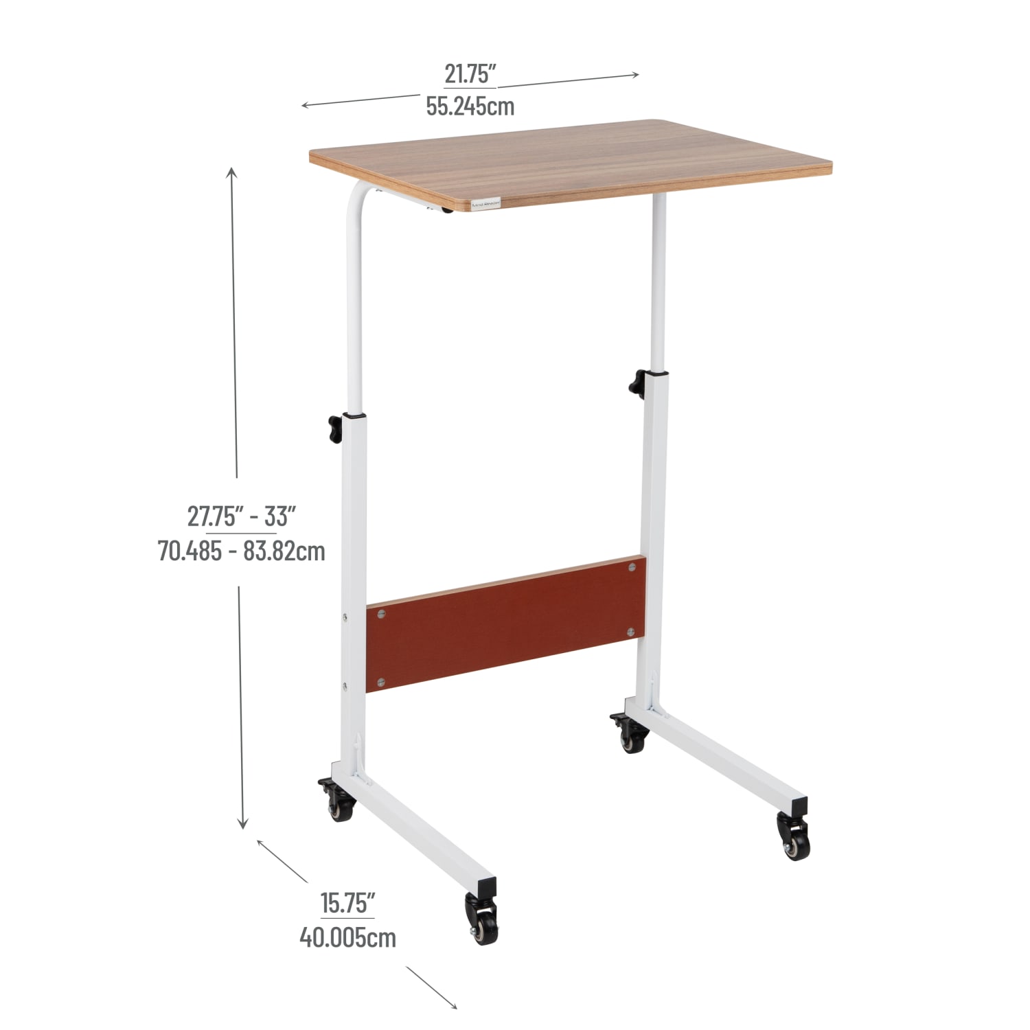 Mind Reader 15-3/4inW Mobile Sit/Standing Desk with Adjustable Height, White - Image 4
