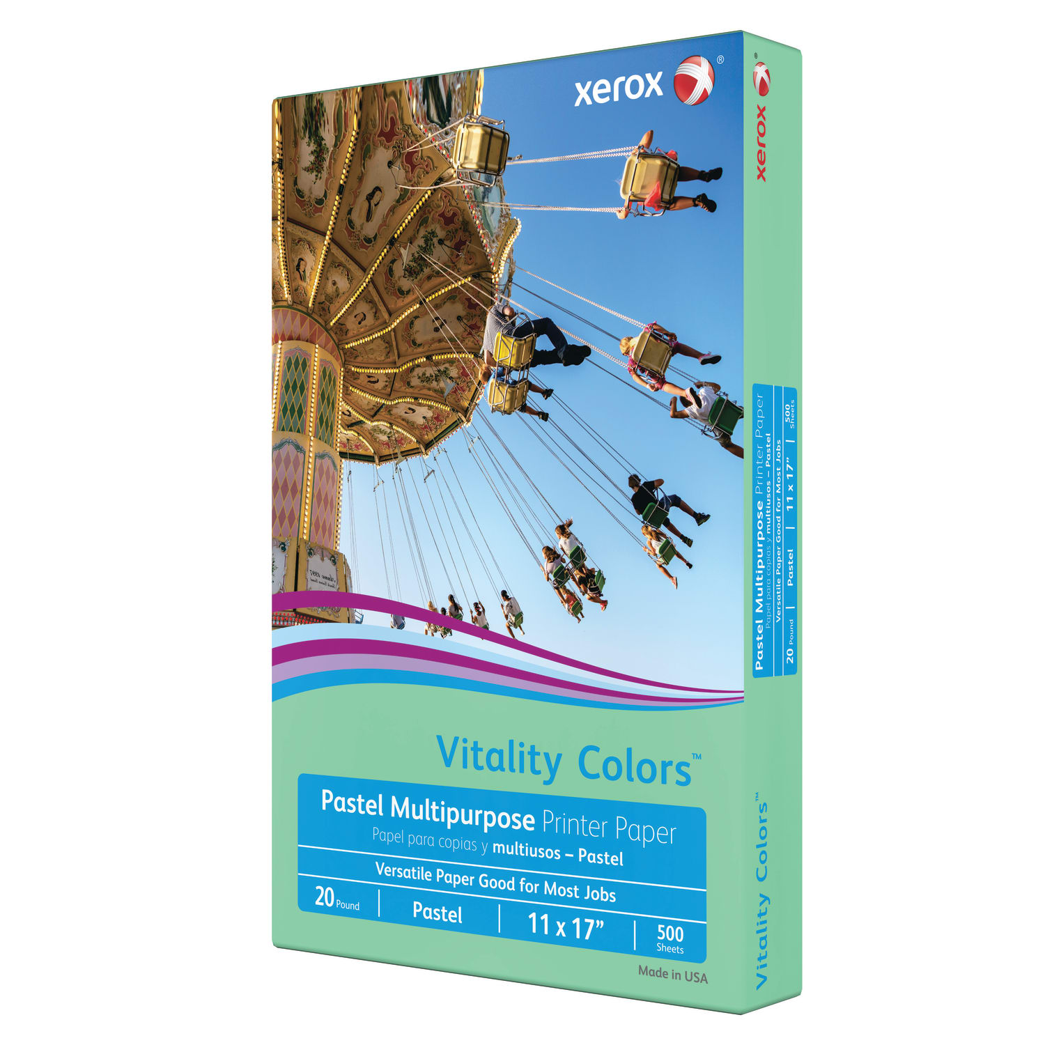 Xerox Vitality Colors Multi-Use Printer & Copy Paper, 1 Ream, Green, Ledger (11in x 17in), 500 Sheets Per Ream, 20 Lb, 30% Recycled - Image 4