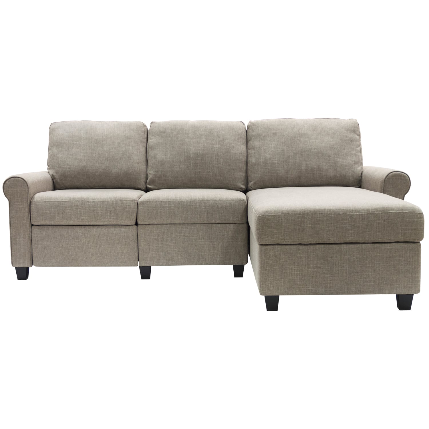 Serta Copenhagen Reclining Sectional With Storage Chaise, Right, Warm Oatmeal/Espresso - Image 4