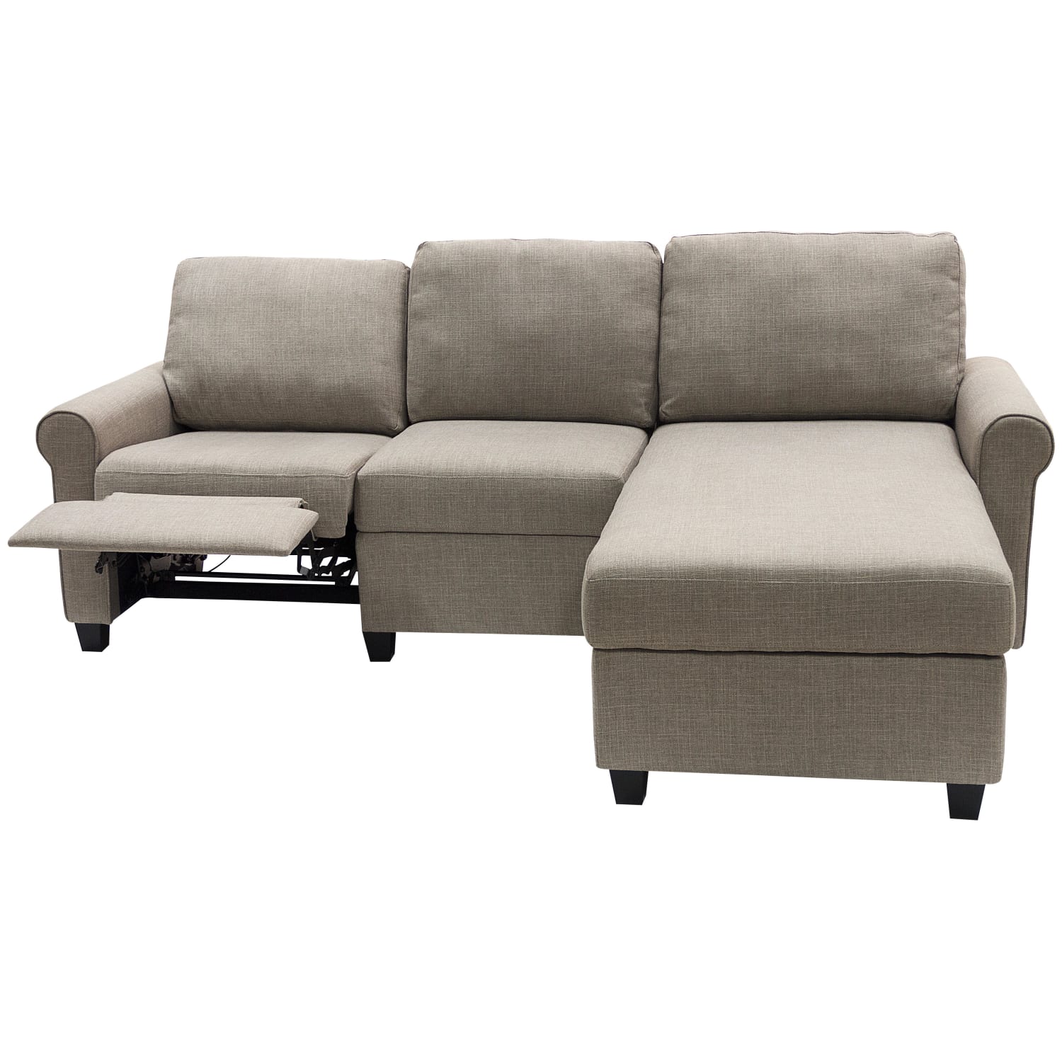 Serta Copenhagen Reclining Sectional With Storage Chaise, Right, Warm Oatmeal/Espresso - Image 6