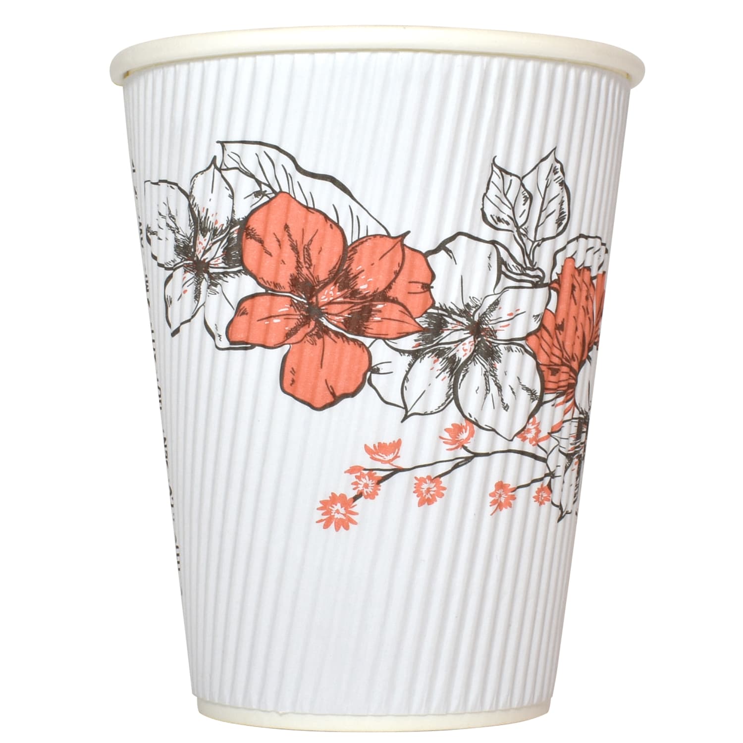 Hotel Emporium Floral Ripple Hot Cups, 12 Oz, 100% Recycled, White, Pack Of 500 Cups - Image 3