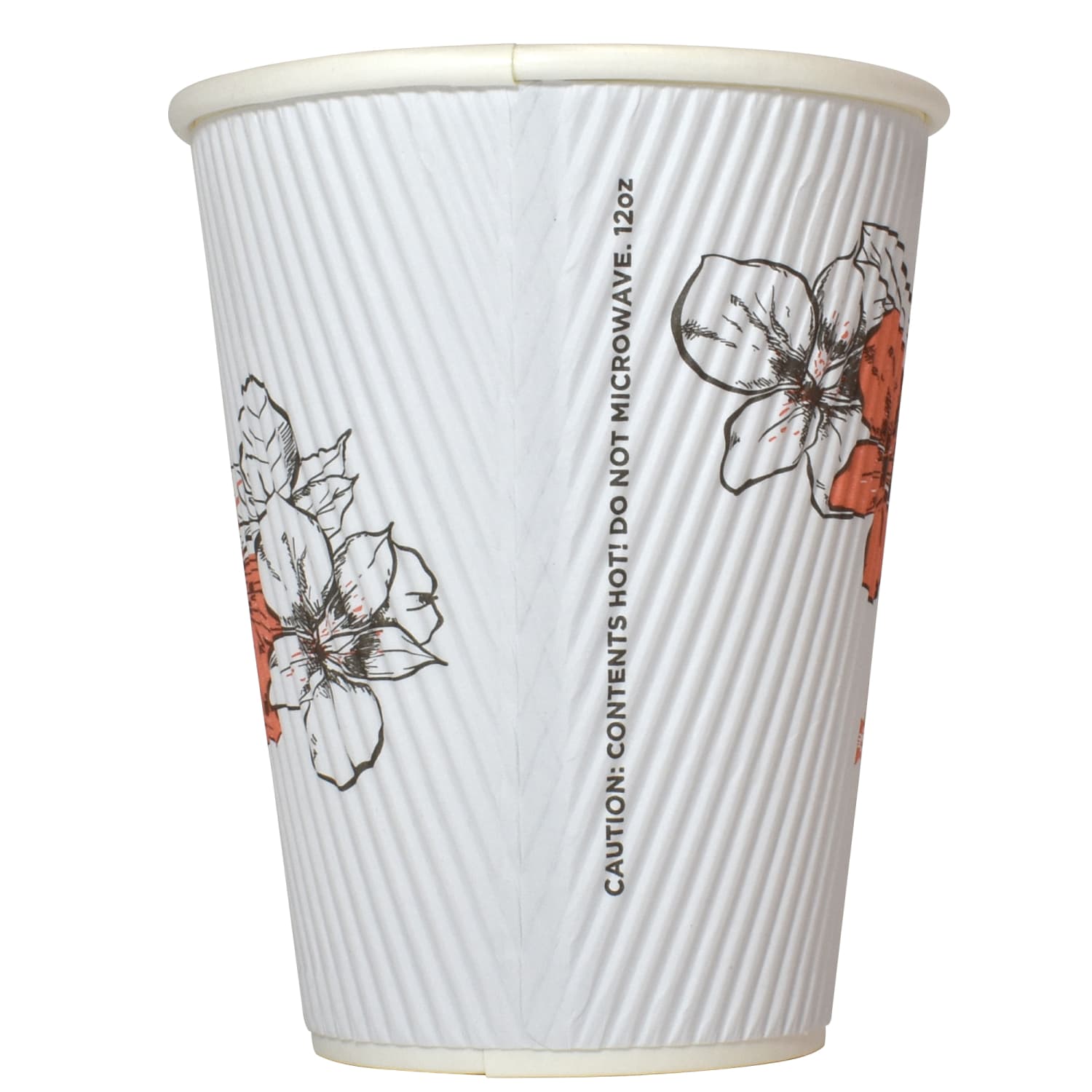 Hotel Emporium Floral Ripple Hot Cups, 12 Oz, 100% Recycled, White, Pack Of 500 Cups - Image 4