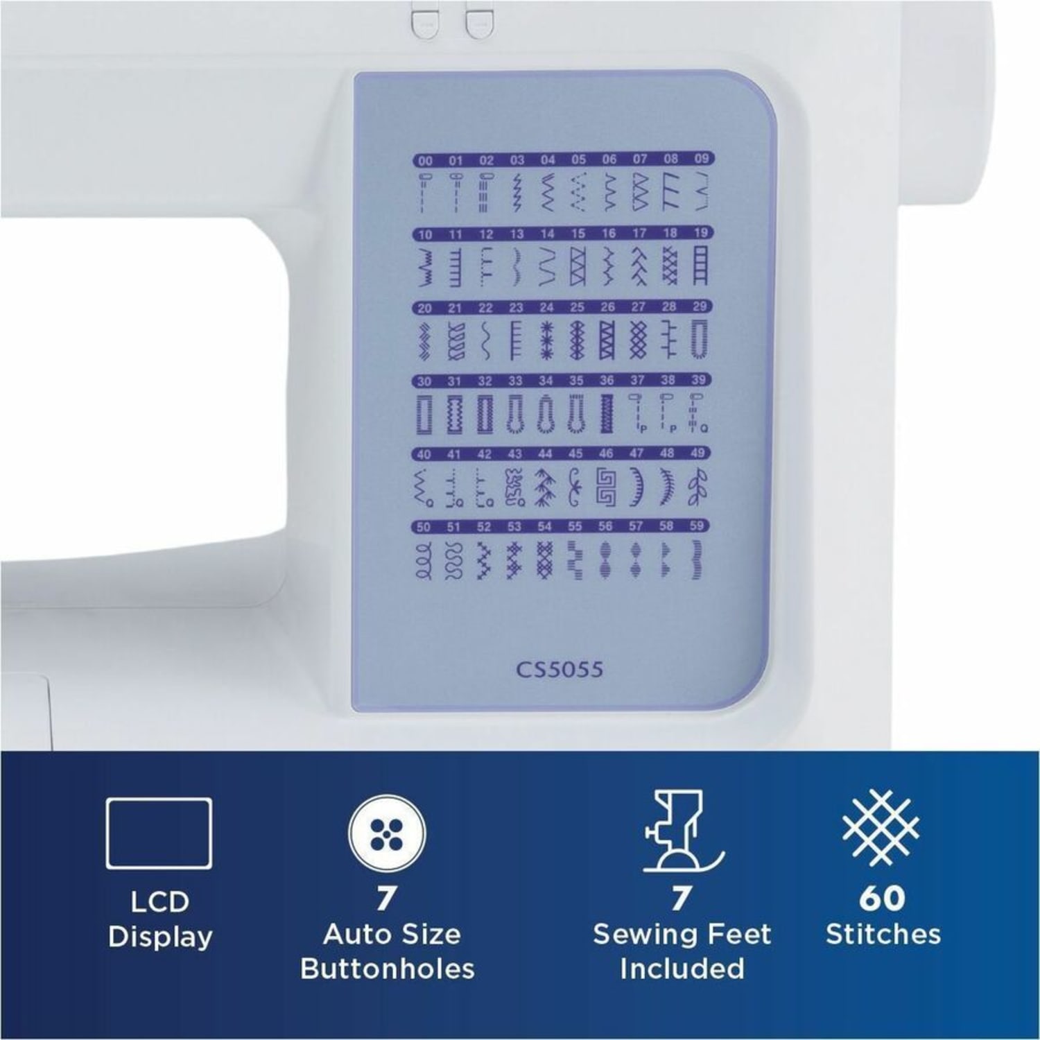 Brother Portable Computerized Sewing Machine with 60 Built-in Stitches, White - Image 4