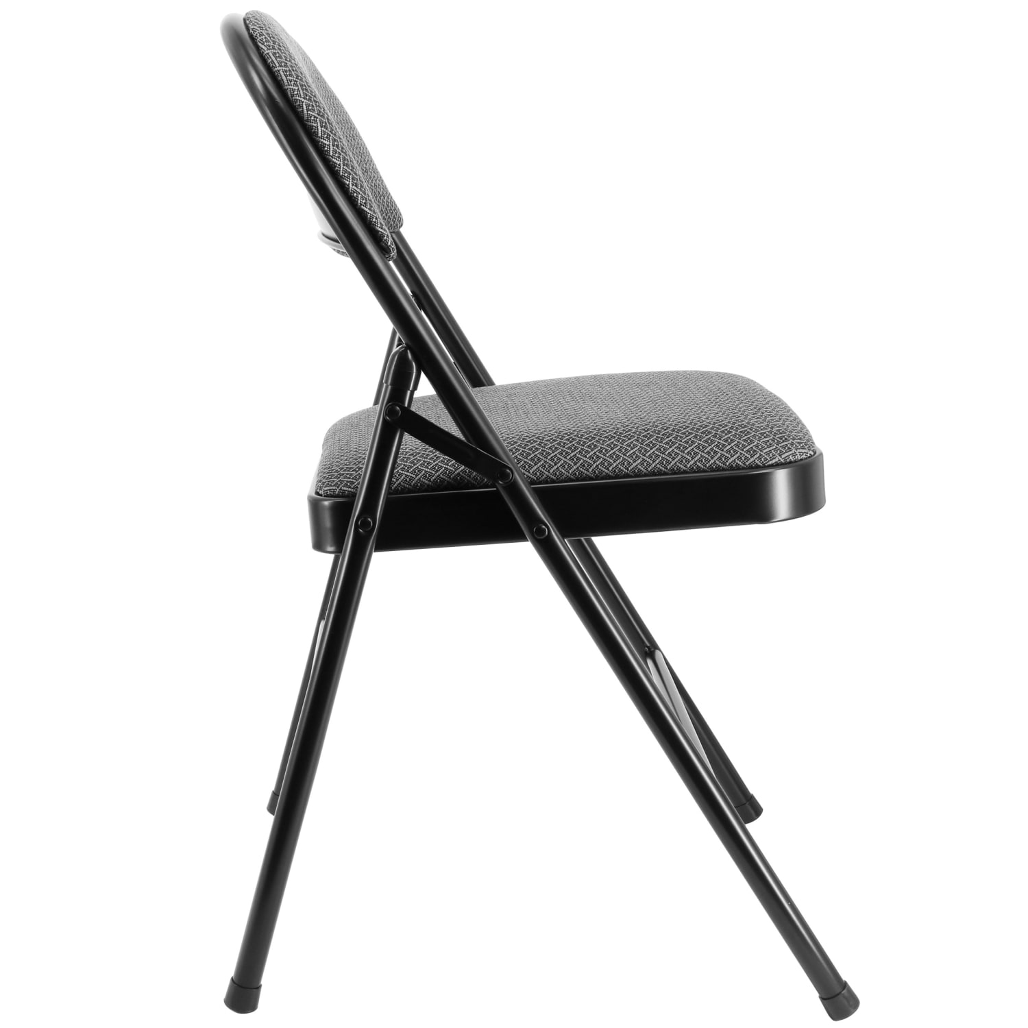Elama Metal Folding Chairs With Padded Seats Gray Set Of 4 Chairs PopularChairscom