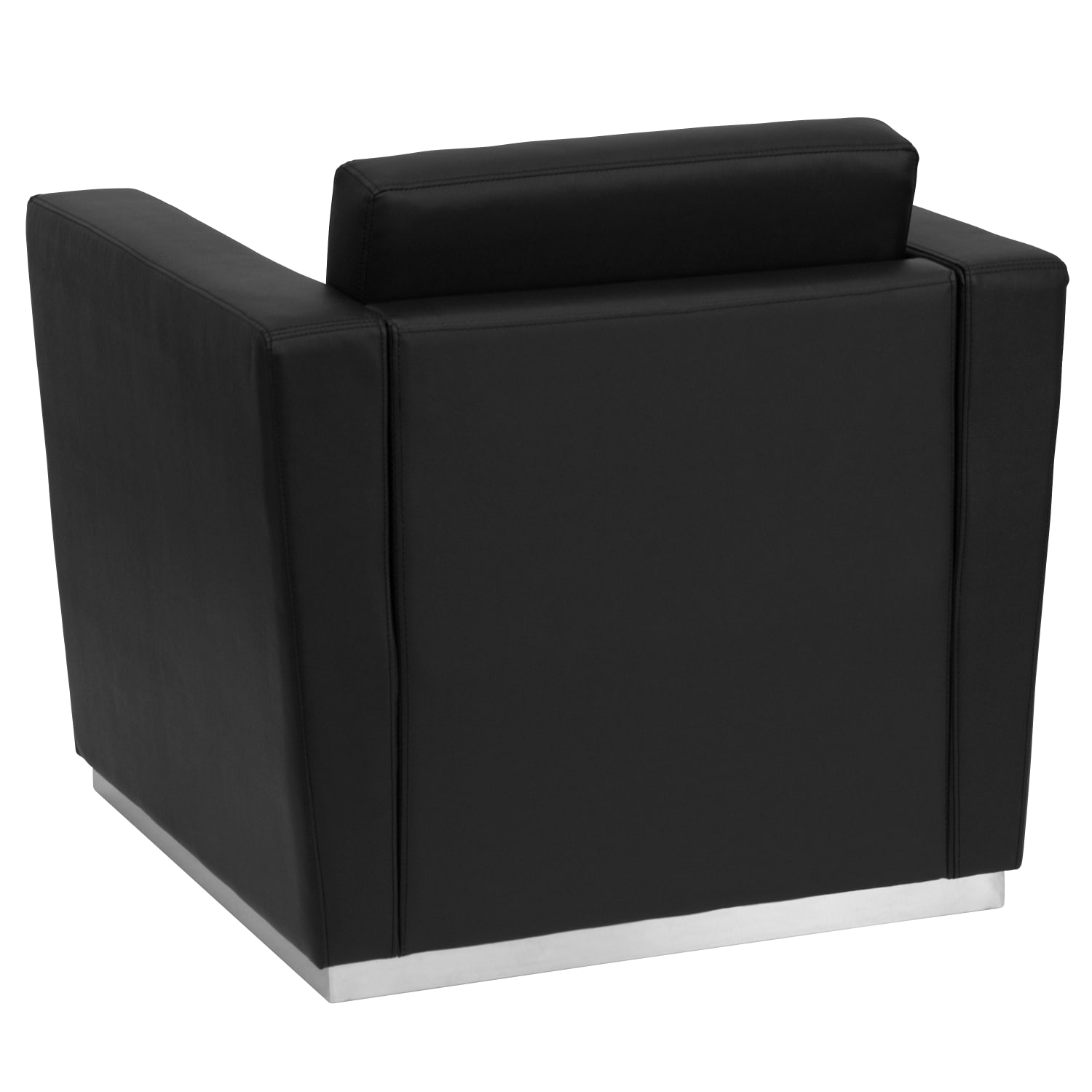 Flash Furniture HERCULES Trinity Series Contemporary LeatherSoft Chair with Stainless Steel Recessed Base, Black - Image 4