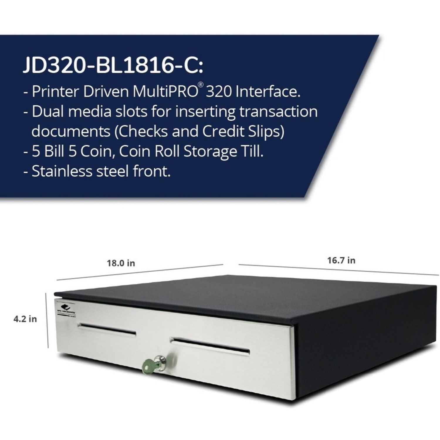 APG Cash Drawer 4000 Series 1816 Cash Drawer - Image 3