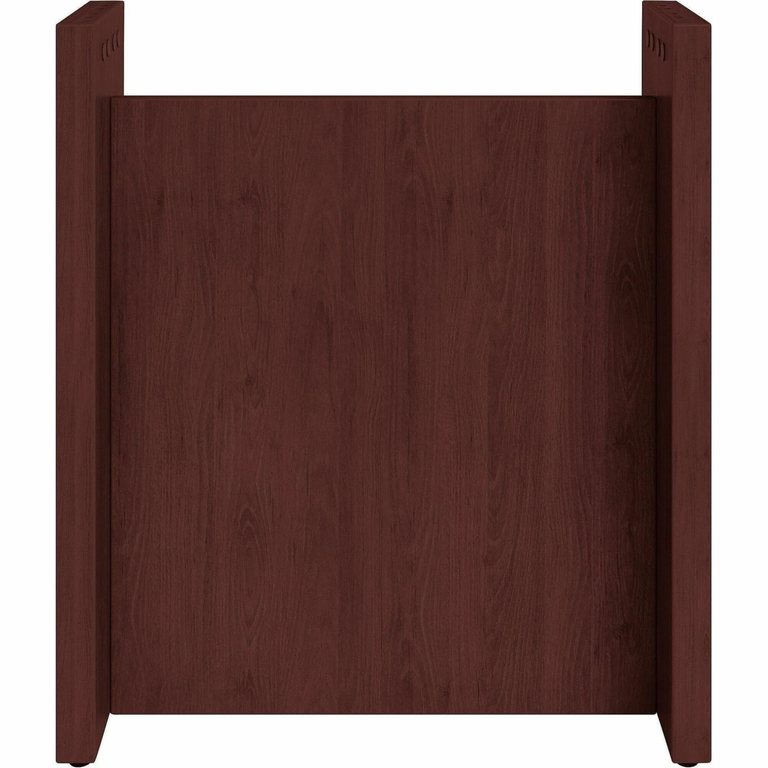 Lorell Prominence 2.0 Slim Modular Table Base - Mahogany Base - 28in Height x 24in Width x 8in Depth - Assembly Required - 1 Each
