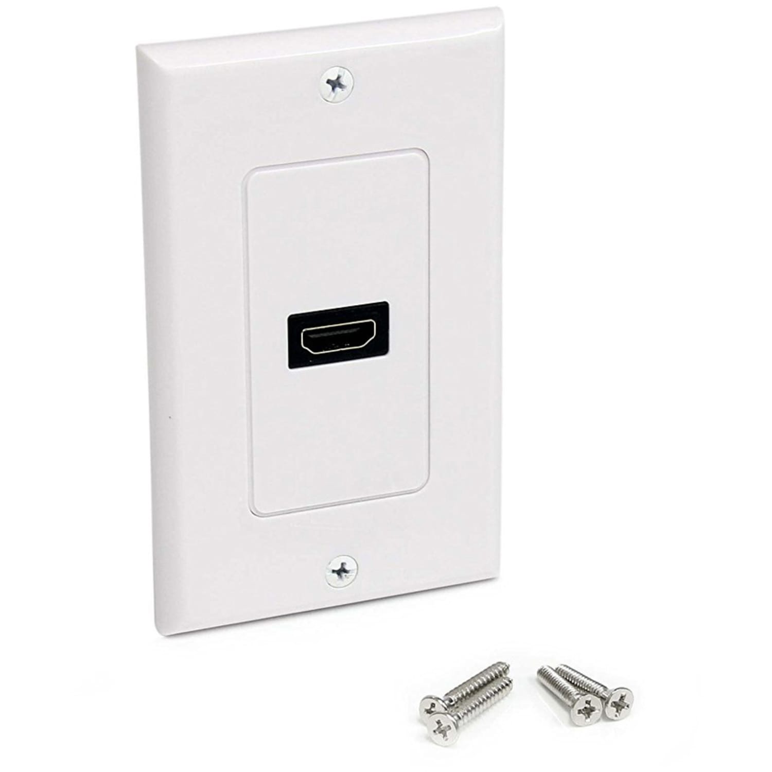 4XEM Single Outlet Female High Speed HDMI Wall Plate with 3D support - White 1Port Single outlet femaleHDMI Wall Plate To Mount To A Single Gang Box - Image 4