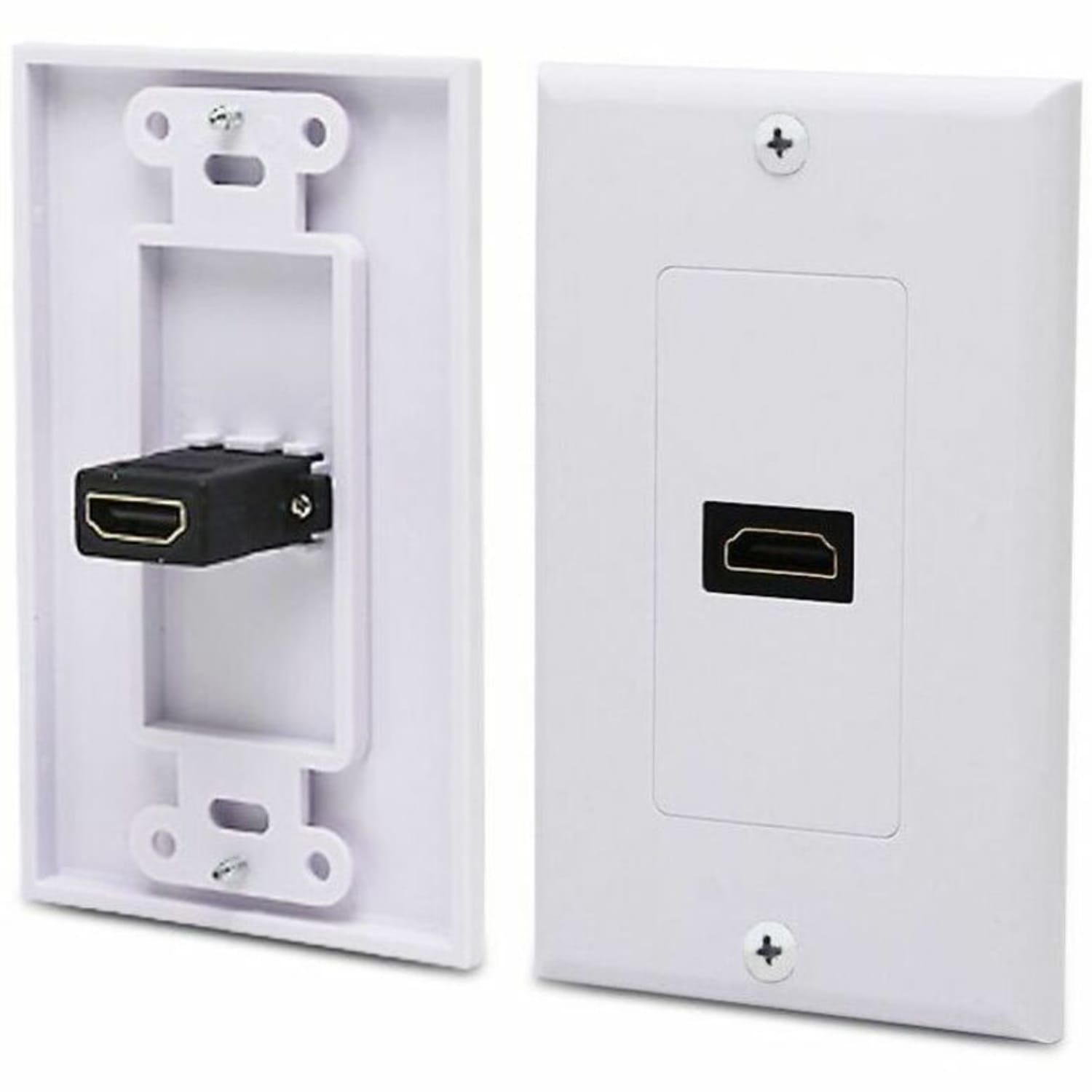 4XEM Single Outlet Female High Speed HDMI Wall Plate with 3D support - White 1Port Single outlet femaleHDMI Wall Plate To Mount To A Single Gang Box - Image 5