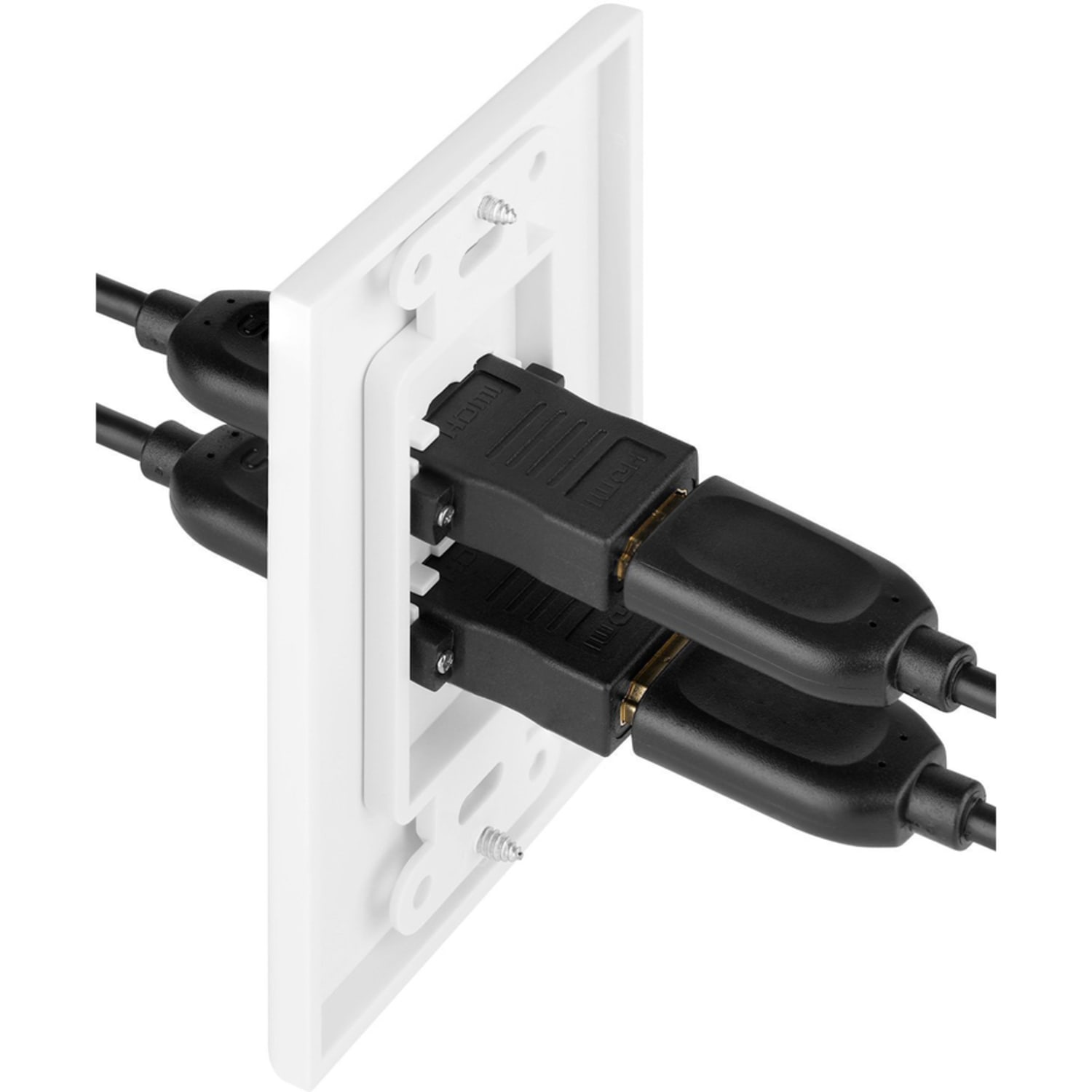 4XEM 2 Port/Outlet Female HDMI Wall Plate (White) - 1-gang - White - 2 x HDMI Port(s) - Image 5
