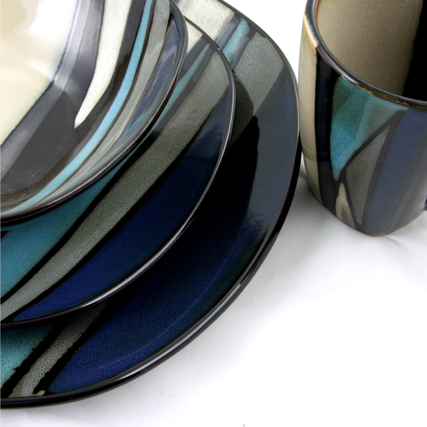 Gibson Elite Althea 16-Piece Dinnerware Set, Teal - Image 3