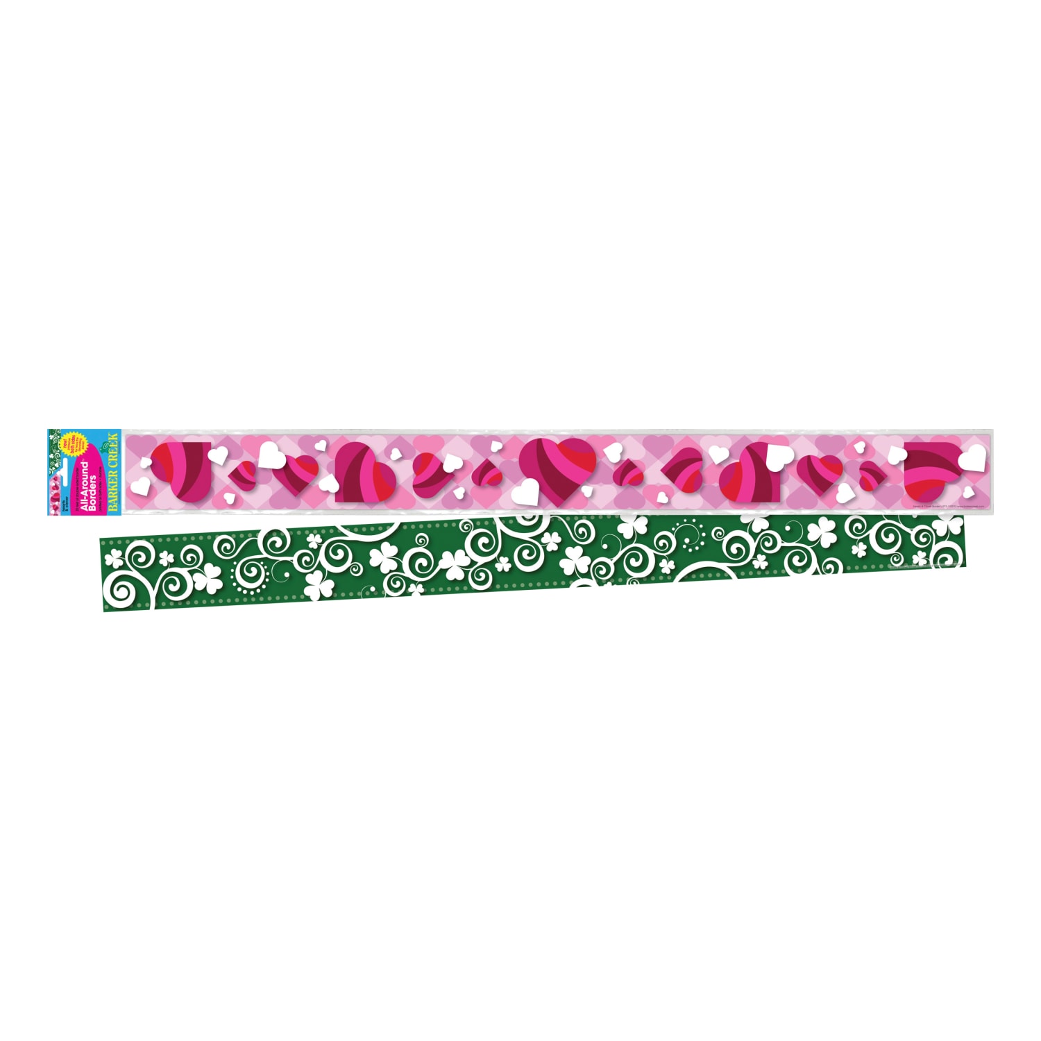 Barker Creek Double-Sided Border Strips, 3in x 35in, Hearts And Clover, Set Of 24 - Image 5