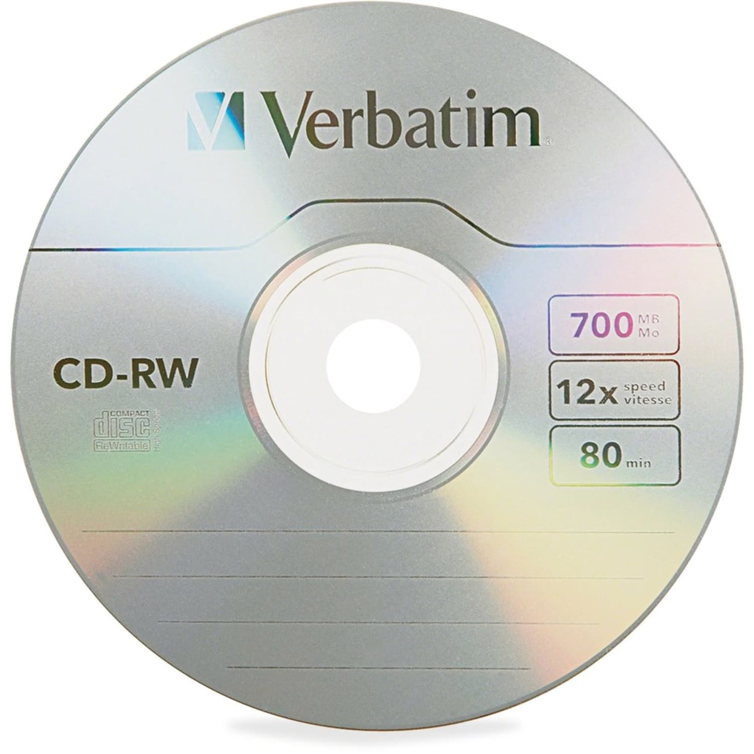 Verbatim CD-RW 700MB 4X-12X High Speed Discs With Branded Surface, Spindle Of 25 - Image 3