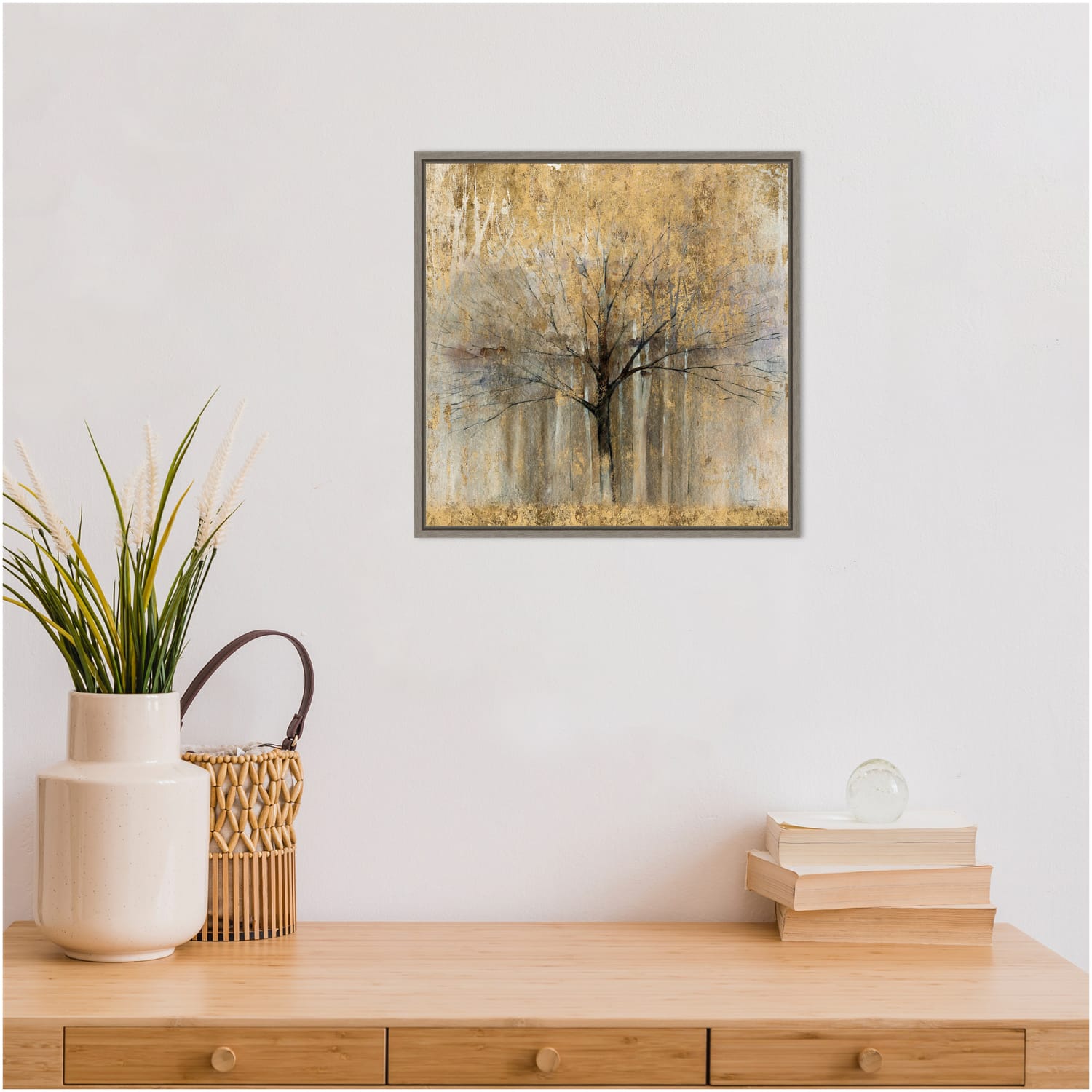 Amanti Art Open Arms Gold by Avery Tillmon Framed Canvas Wall Art Print, 16in x 16in, Graywash - Image 3
