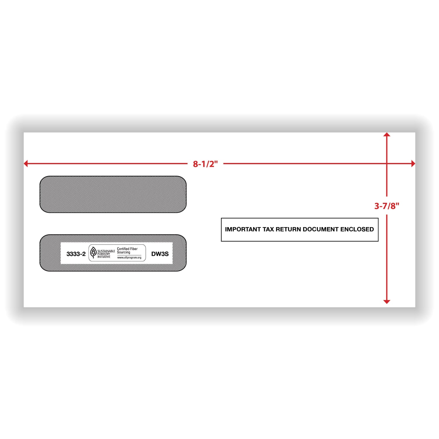 ComplyRight Double-Window Envelopes For W-2 (5210/5211) Tax Forms, 3-7/8in x 8-1/2in, Self-Seal, White, Pack Of 100 Envelopes - Image 3