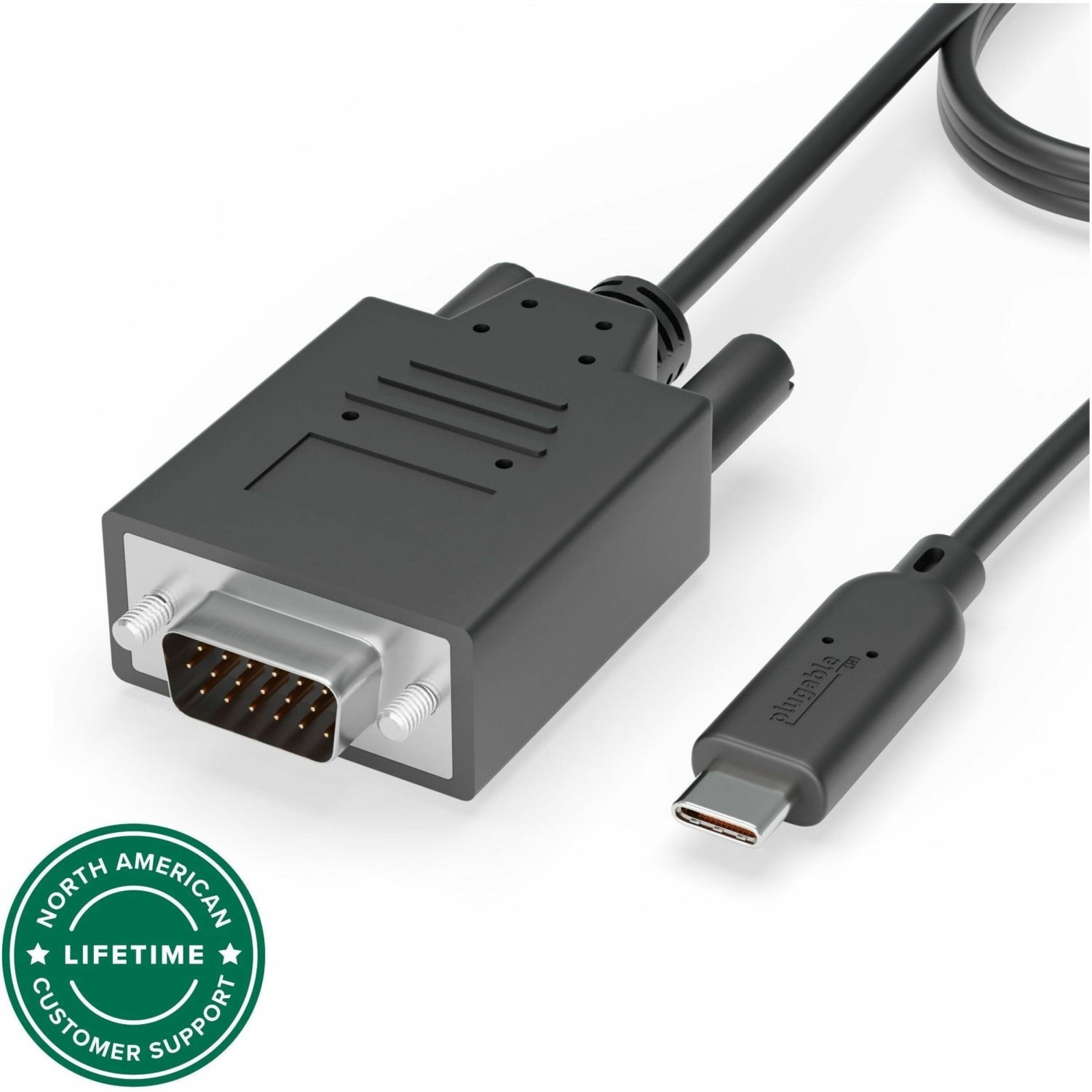 Plugable USB C to VGA Cable - Connect Your USB-C or Thunderbolt 3 Laptop to VGA Displays up to 1920x1080@60Hz - Plugable USB C to VGA Cable