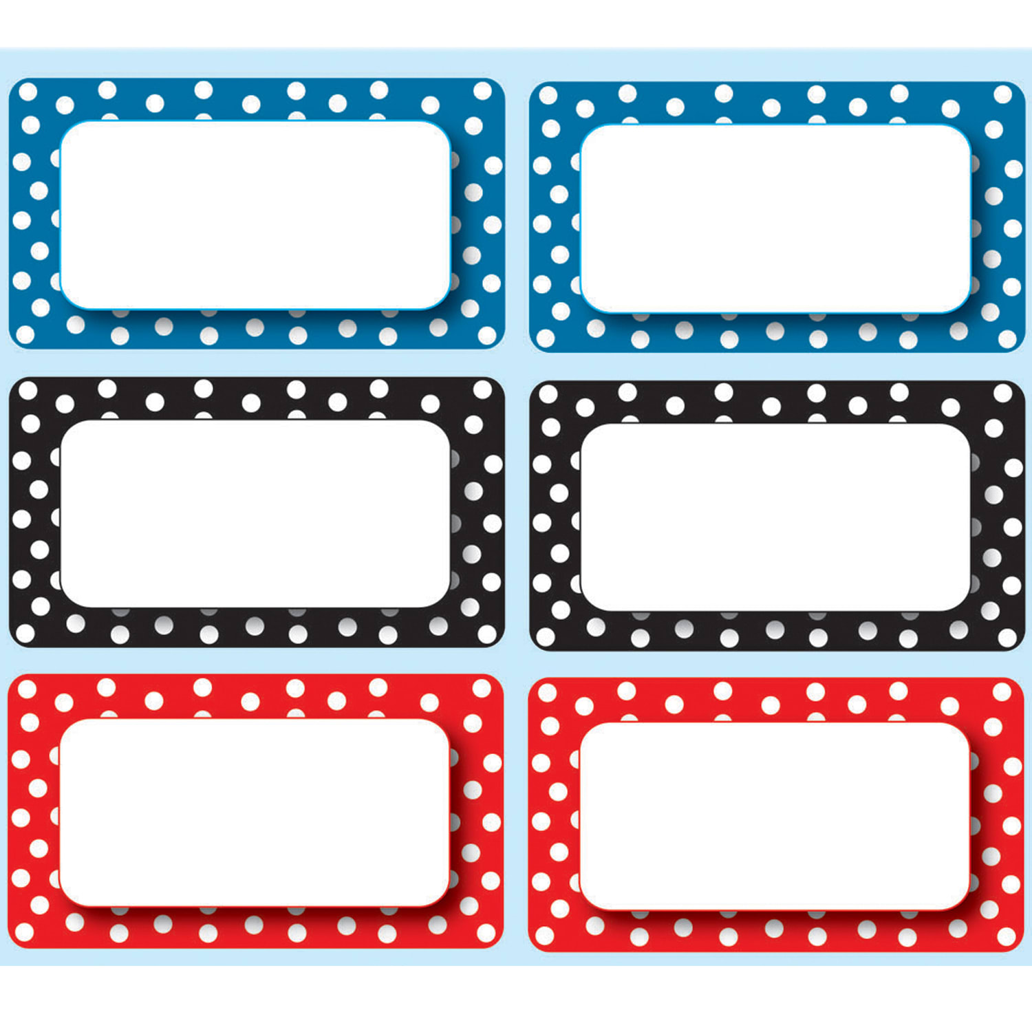 Ashley Productions Die-Cut Magnetic Nameplates, 11in x 8-1/2in, Colorful Dots, 10 Nameplates Per Pack, Set Of 6 Packs - Image 4
