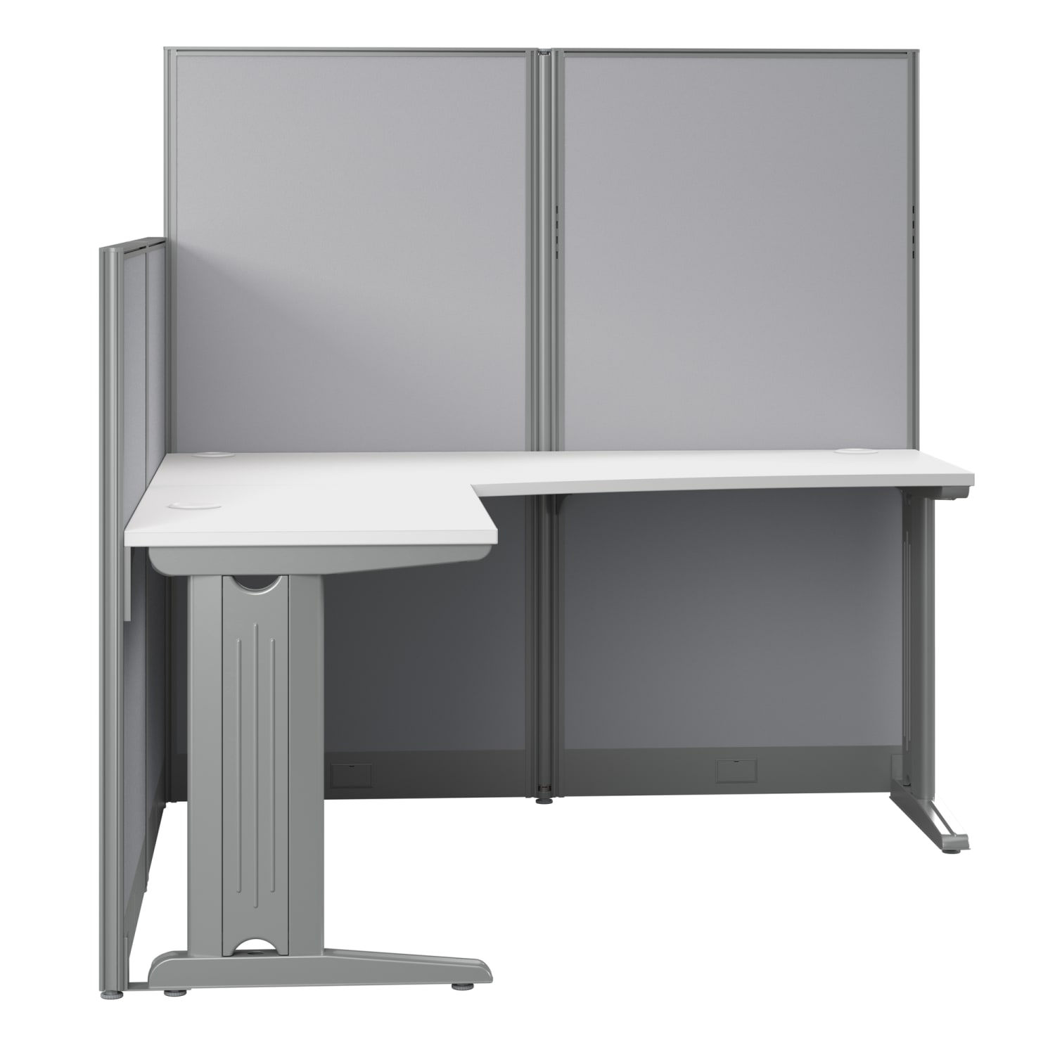 Bush Business Furniture Office in an Hour 65inW x 65inD L-Shaped Cubicle Desk, Pure White, Standard Delivery - Image 5