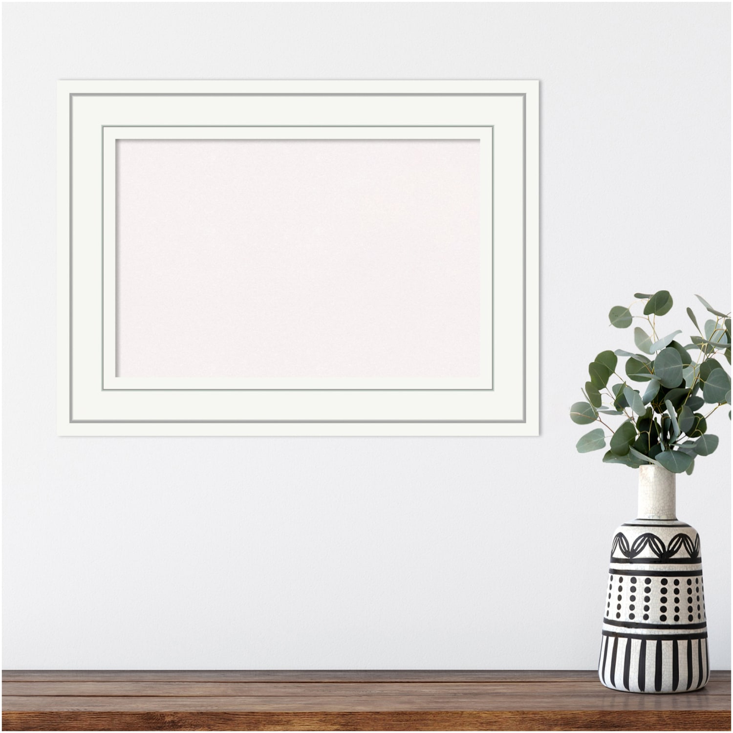 Amanti Art Cork Bulletin Board, 23in x 17in, White, Craftsman White Wood Frame - Image 4