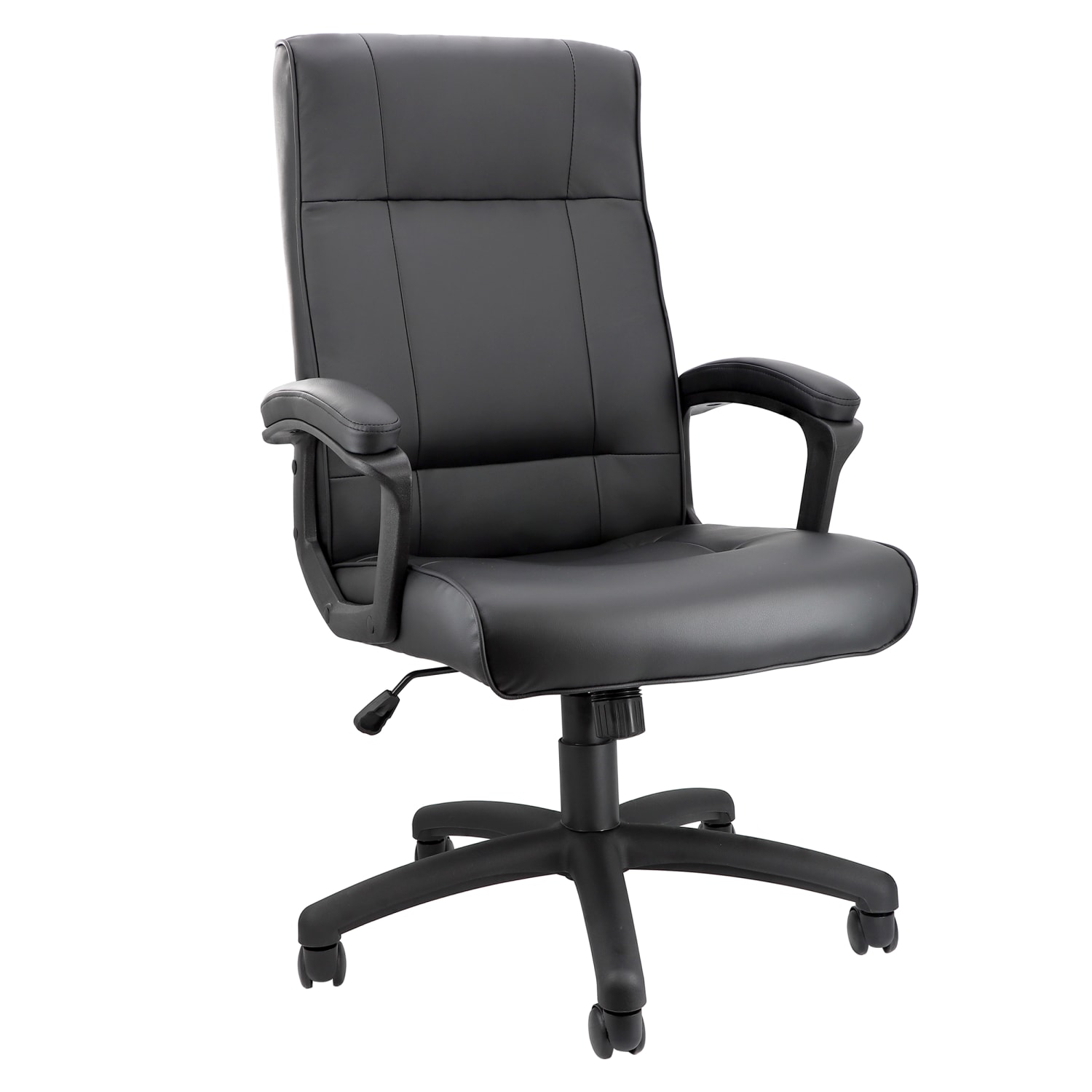 Elama Faux Leather High-Back Adjustable Office Chair, Black
