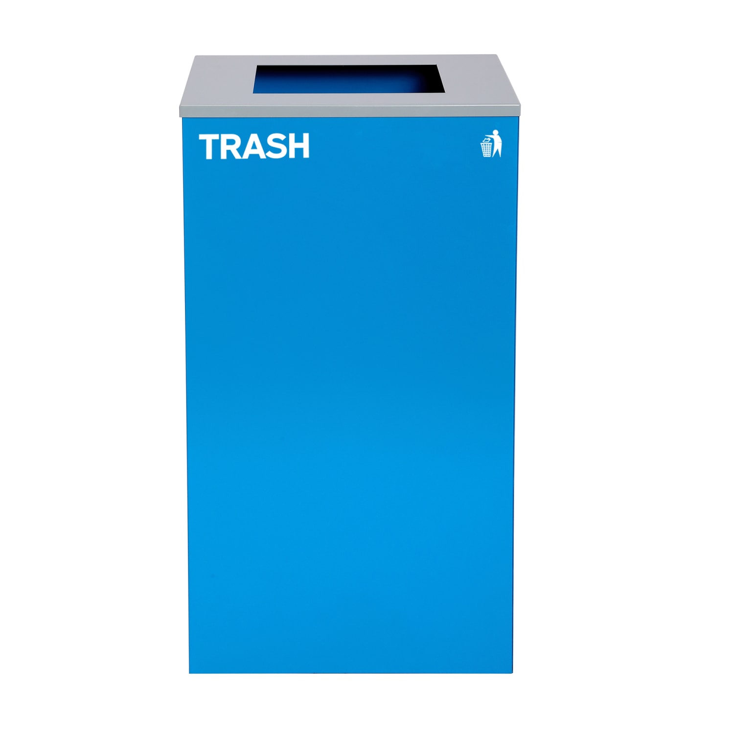 Alpine Industries Stainless-Steel Recycling Bin With Square Lid, 29 Gallon, 30inH x 16-15/16inW x 16-15/16inD, Blue - Image 3