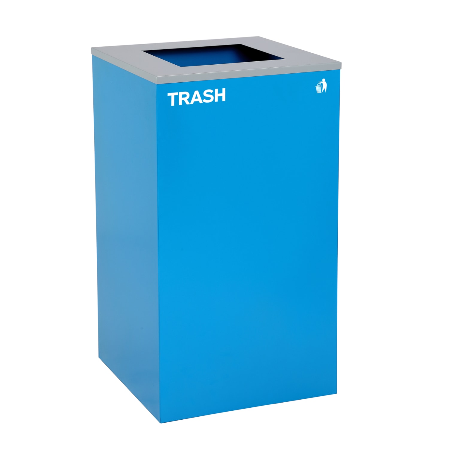 Alpine Industries Stainless-Steel Recycling Bin With Square Lid, 29 Gallon, 30inH x 16-15/16inW x 16-15/16inD, Blue - Image 5