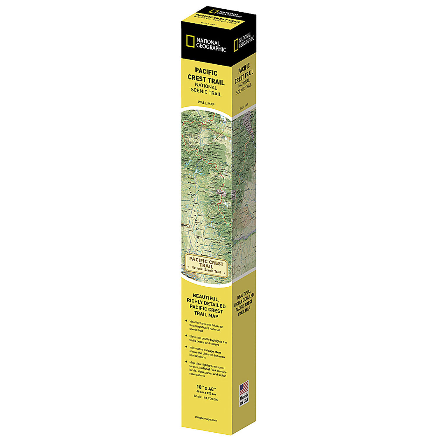 National Geographic Pacific Crest Trail Map, In Gift Box, 18in x 48in - Image 3