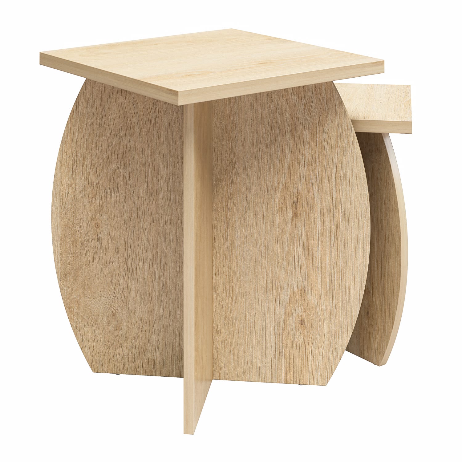 Ameriwood Home Novogratz Voler Nesting End Tables, 24-5/8inH x 18-15/16inW x 18-15/16inD, Light Oak, Set Of 2 Tables - Image 6