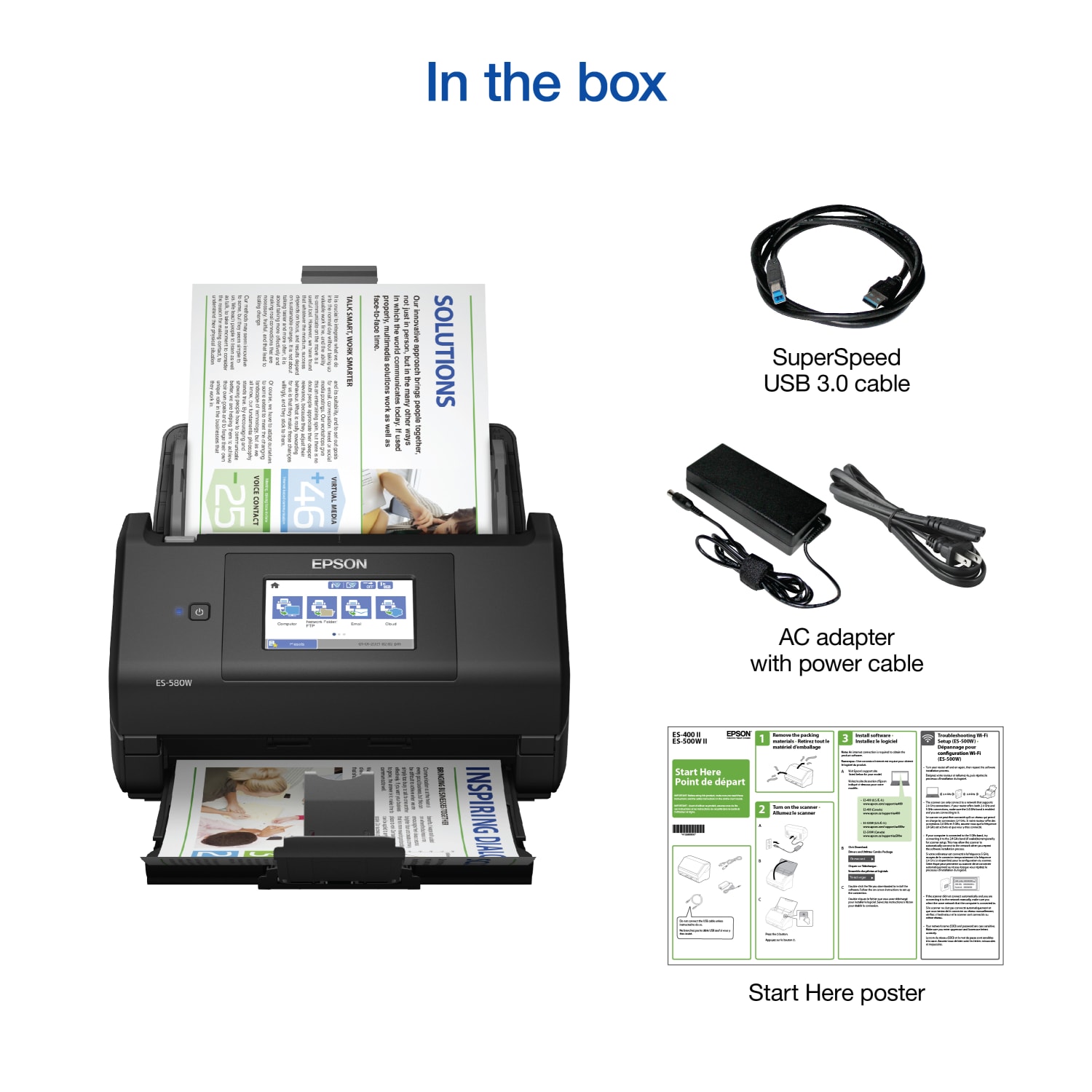 Epson WorkForce ES-580W Wireless Duplex Touchscreen Desktop Color Document Scanner with Auto Document Feeder - Image 6