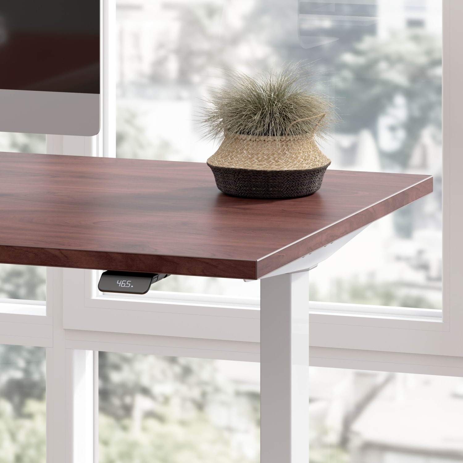 Move 40 Series by Bush Business Furniture Electric Height-Adjustable Standing Desk, 60in x 30in, Hansen Cherry/Cool Gray Metallic, Standard Delivery - Image 5