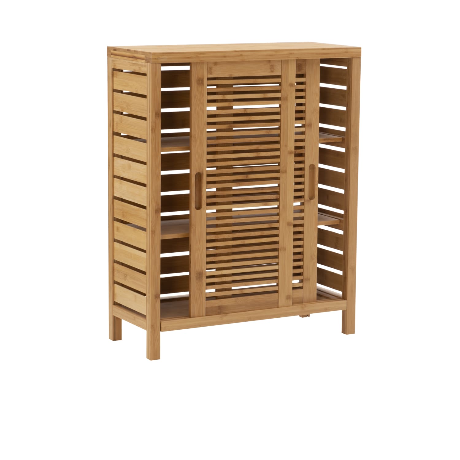 Linon Bullock 26inW Sliding Door Bamboo Cabinet, Natural - Image 3