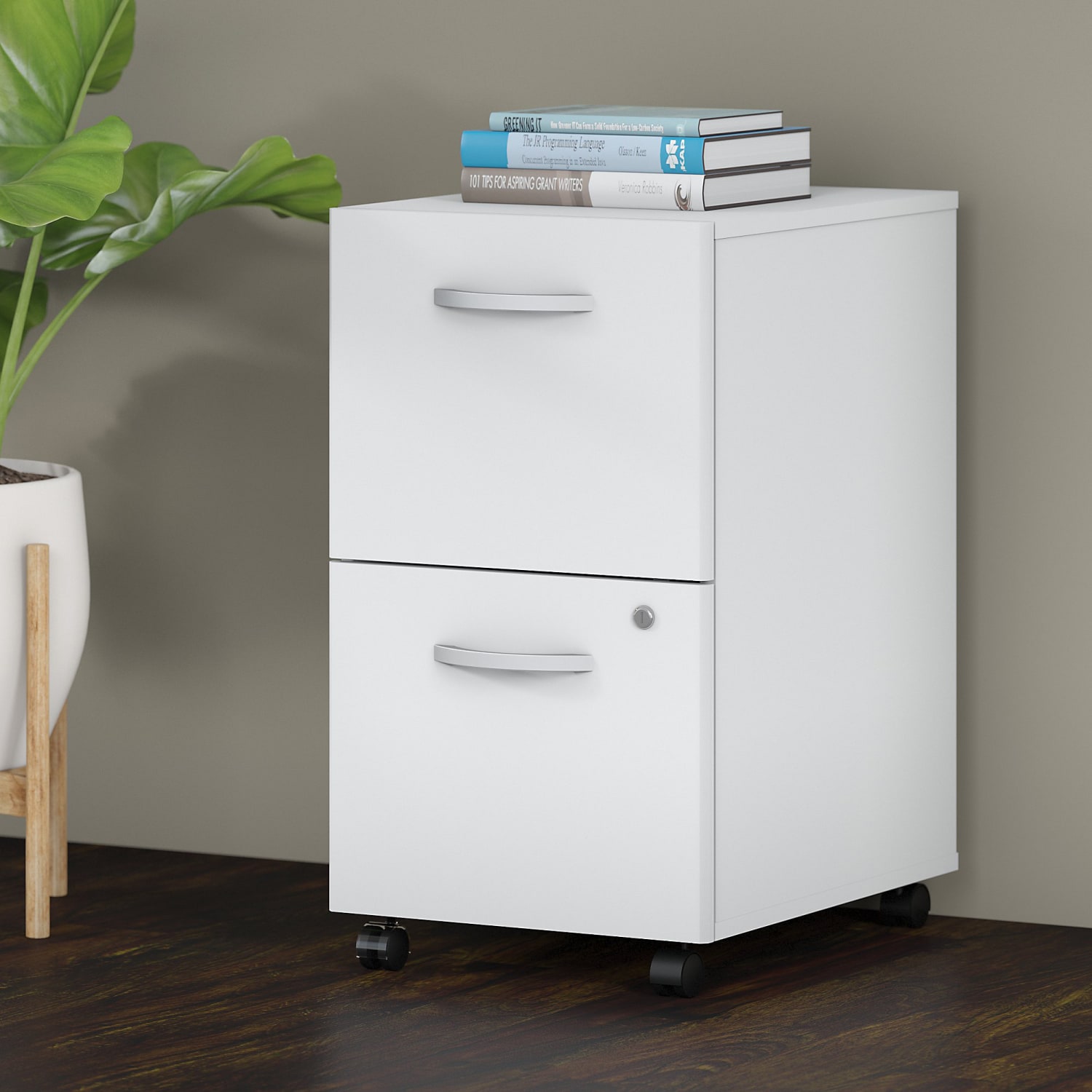 Bush Business Furniture Studio C 20-1/4inD Vertical 2-Drawer Mobile File Cabinet, White, Delivery - Image 3