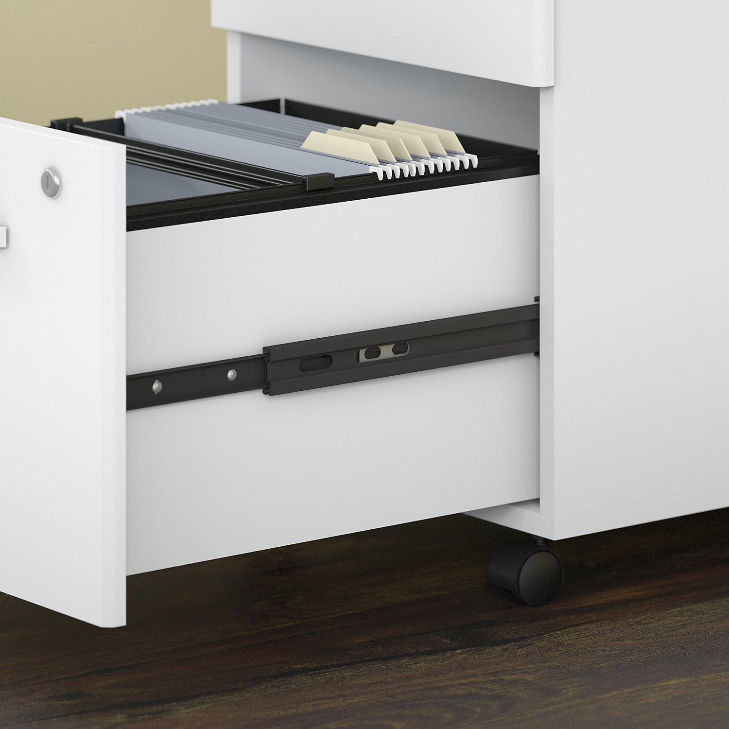 Bush Business Furniture Studio C 20-1/4inD Vertical 2-Drawer Mobile File Cabinet, White, Delivery - Image 4