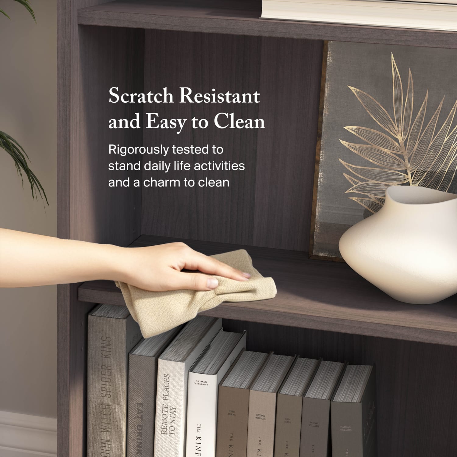 Bush Business Furniture Cabot 67inH 5-Shelf Bookcase, Heather Gray, Standard Delivery - Image 6