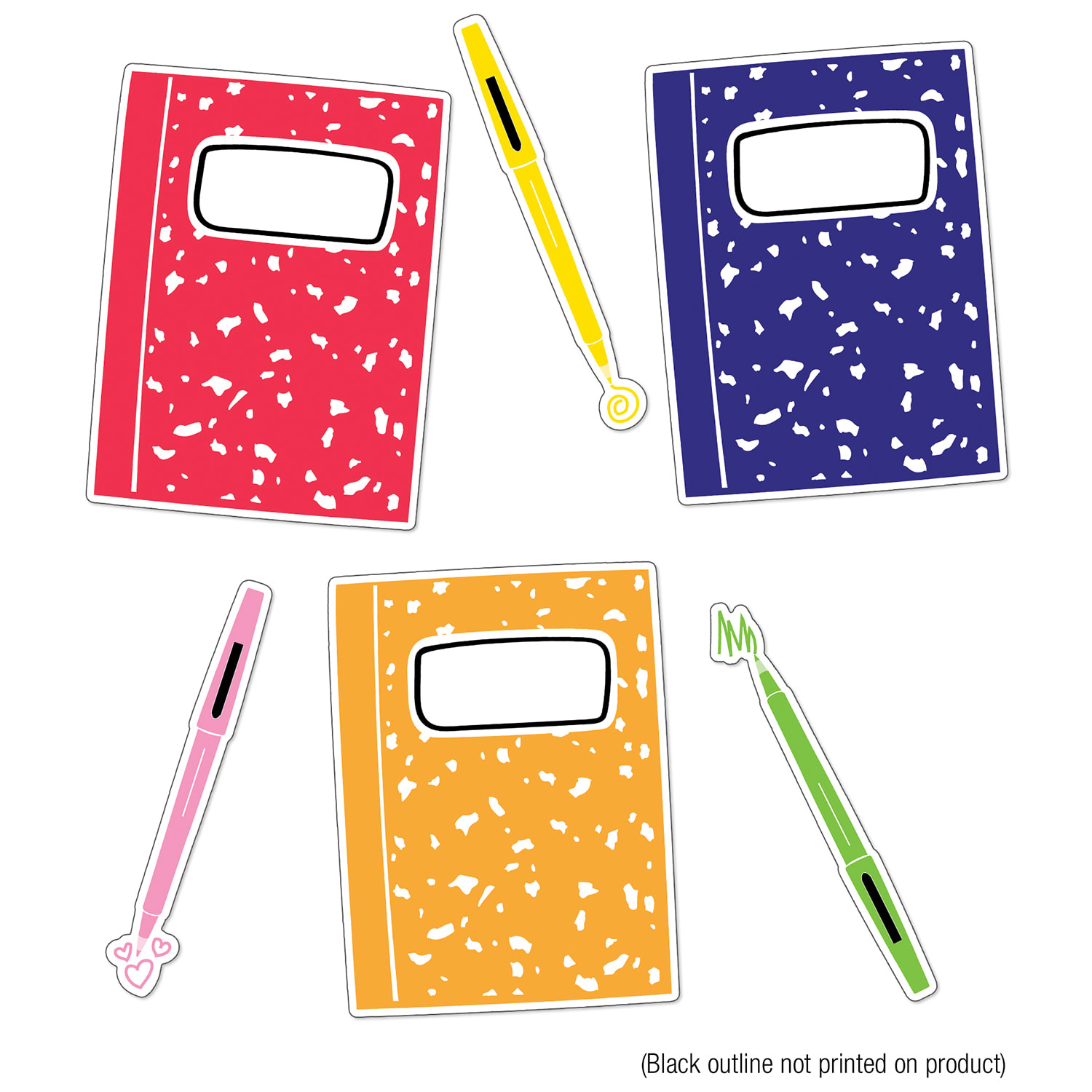 Carson Dellosa Education Cut-Outs, Notebooks And Pens, 36 Cut-Outs Per Pack, Set Of 3 Packs - Image 3