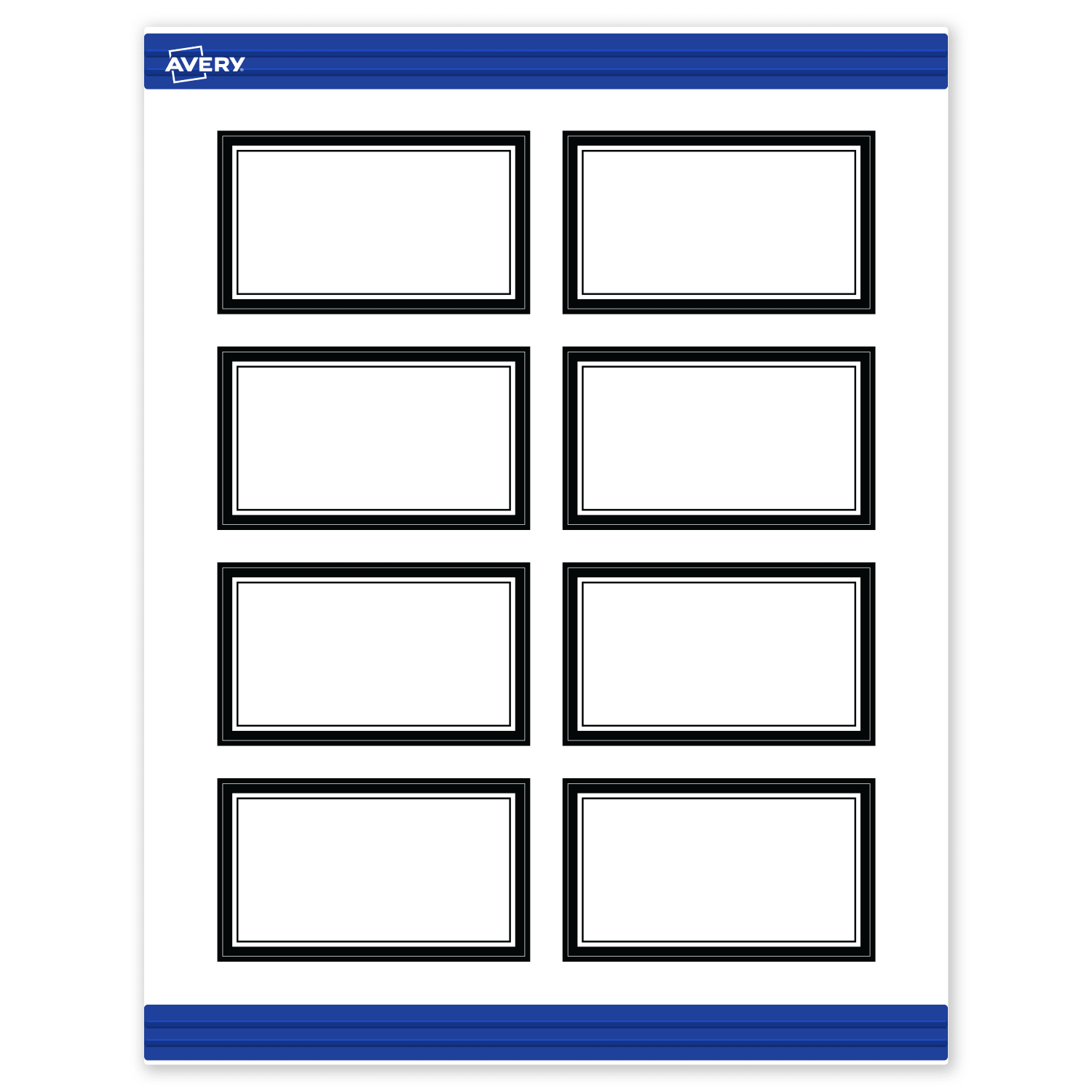 Avery Printable Cards With Sure Feed Technology, 2in x 3-1/2in, Matte White With Black Border, Pack Of 80