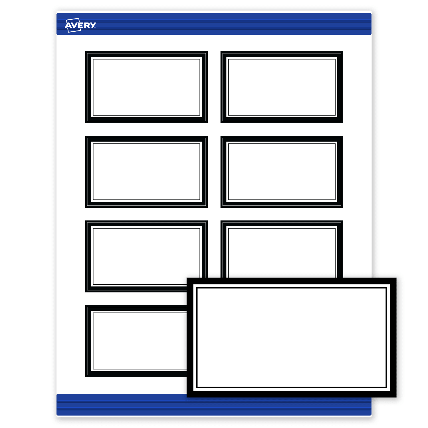 Avery Printable Cards With Sure Feed Technology, 2in x 3-1/2in, Matte White With Black Border, Pack Of 80 - Image 3