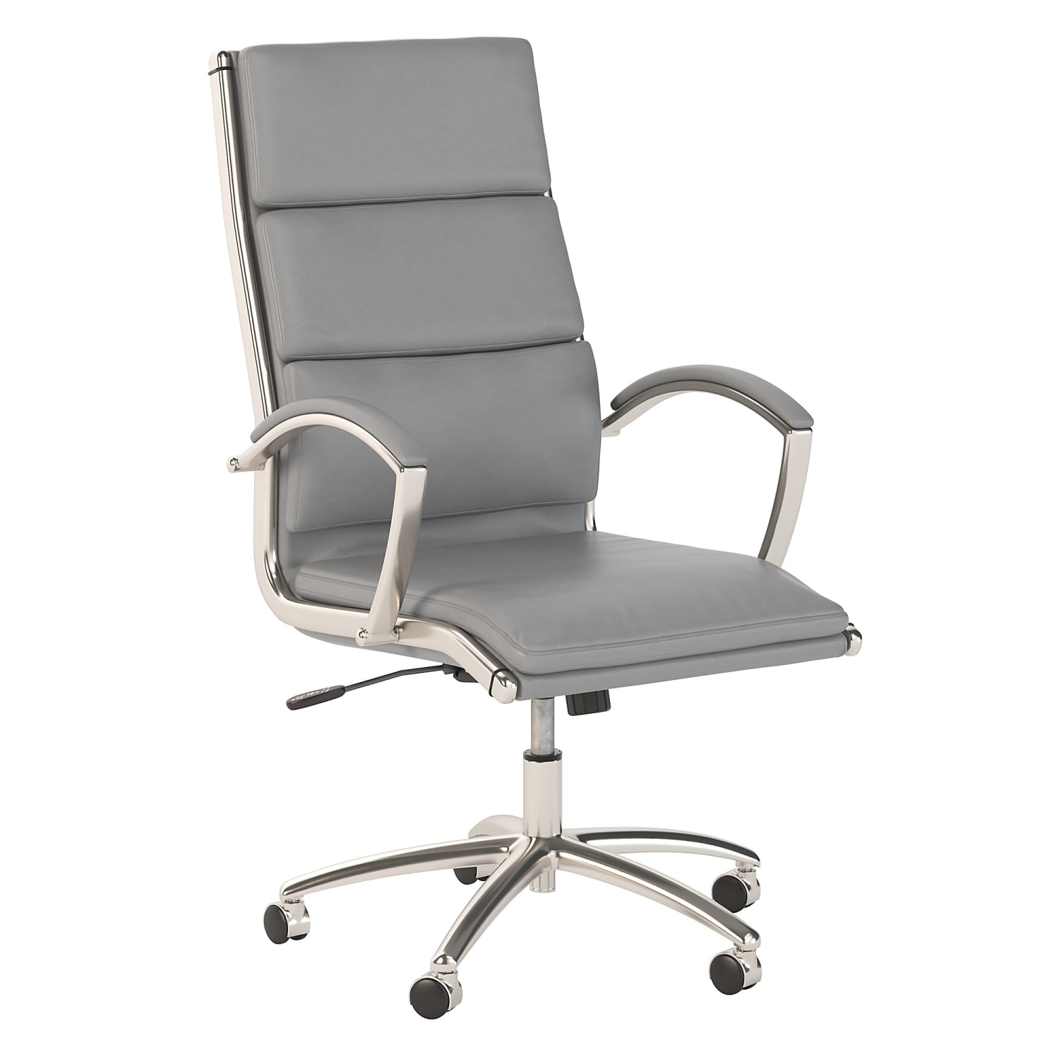 Bush Business Furniture Modelo Bonded Leather High Back Office Chair Light Gray Standard Delivery PopularChairscom