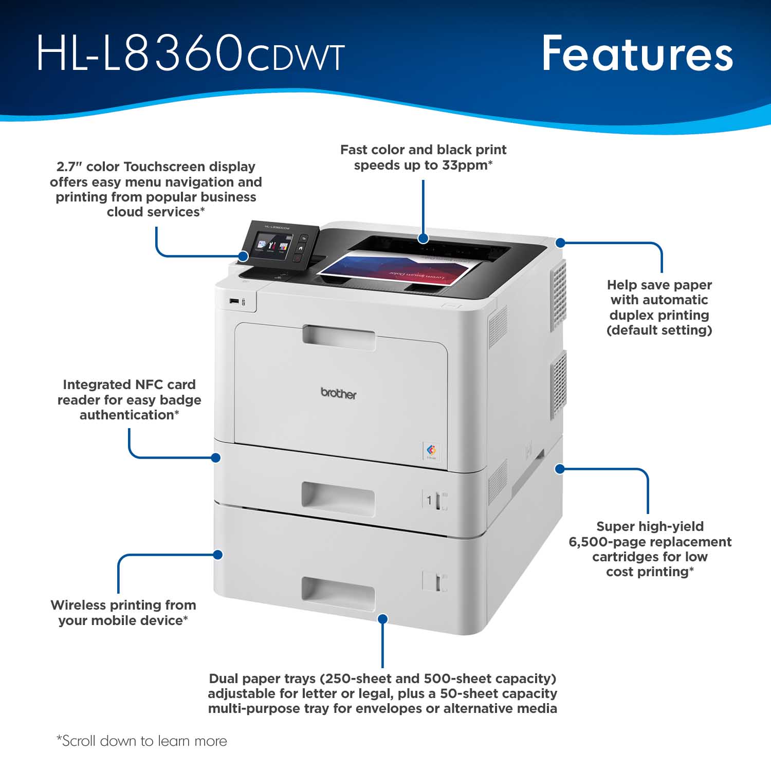 Brother HL-L8360CDWT Laser Color Printer - Image 3