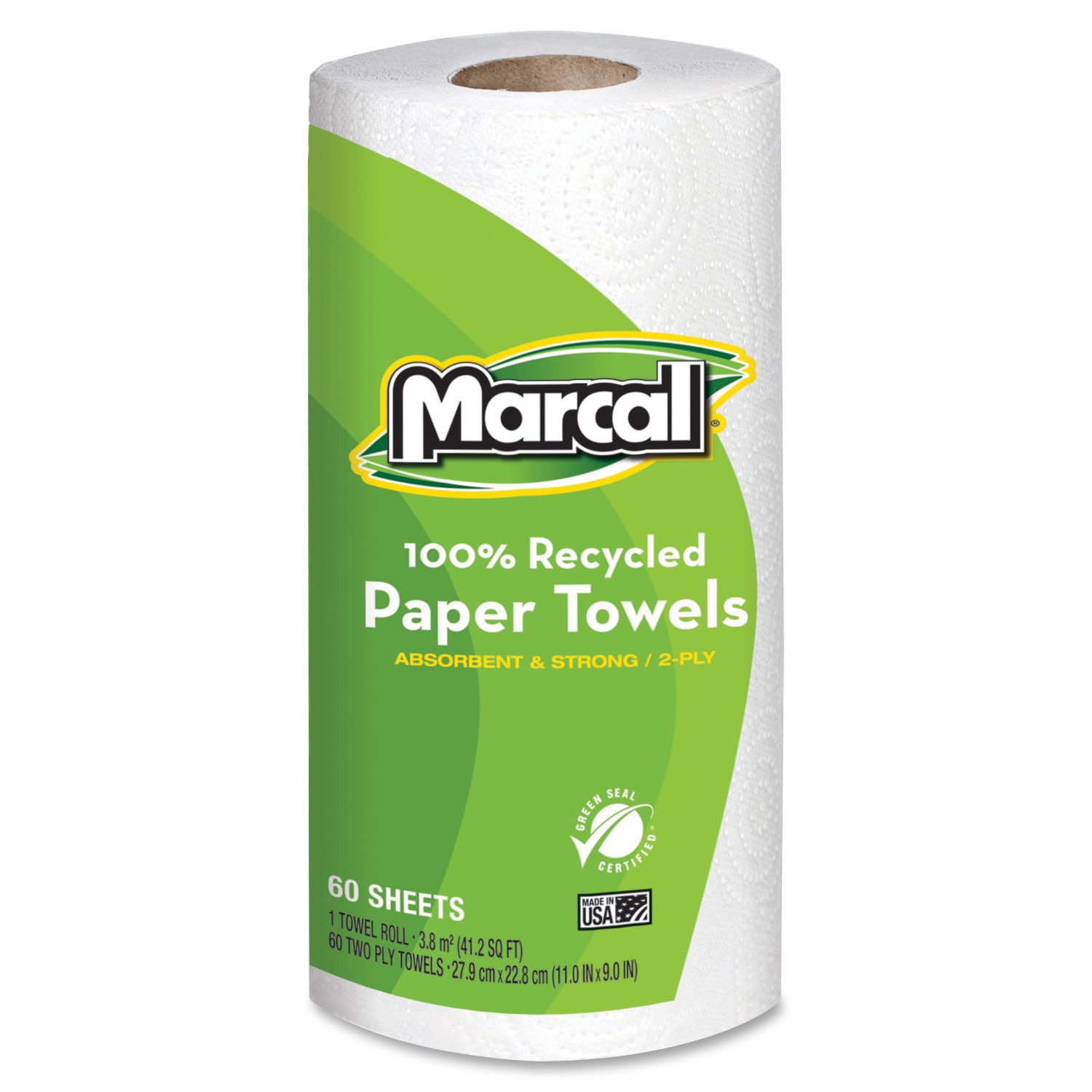 Marcal Small Steps 1-Ply Paper Towels, 100% Recycled, 60 Sheets Per Roll, Pack Of 15 Rolls - Image 5