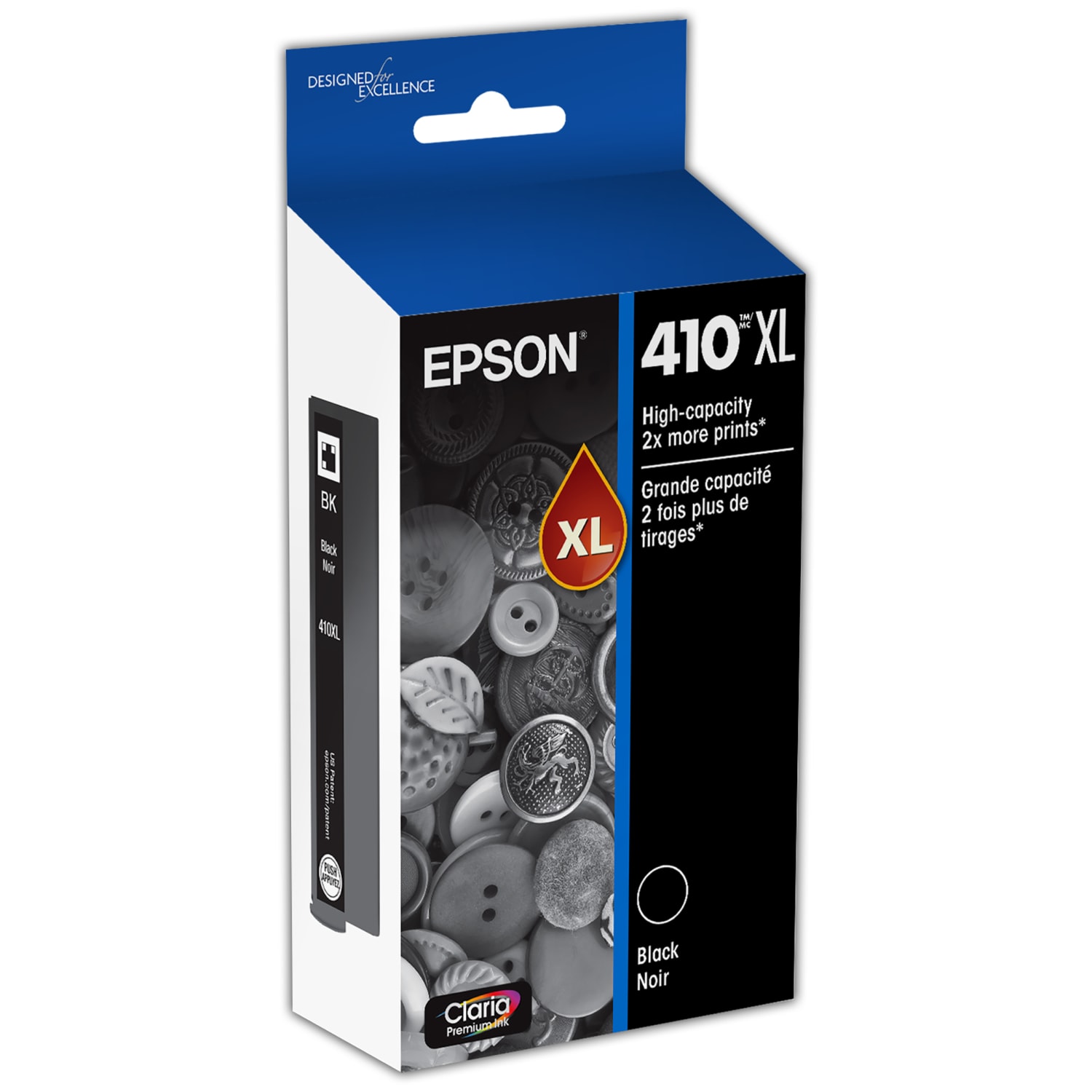 Epson 410XL Claria Premium Black High-Yield Ink Cartridge, T410XL020-S