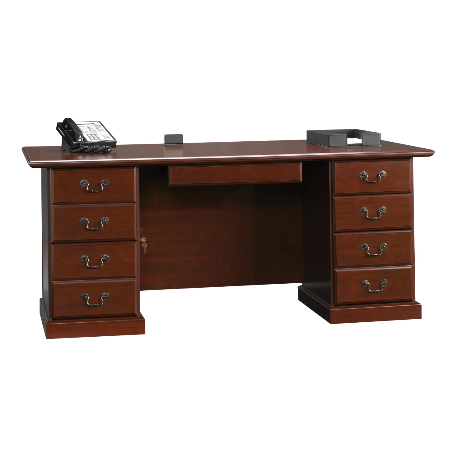 Sauder Heritage Hill 71inW Executive Computer Desk, Classic Cherry - Image 3